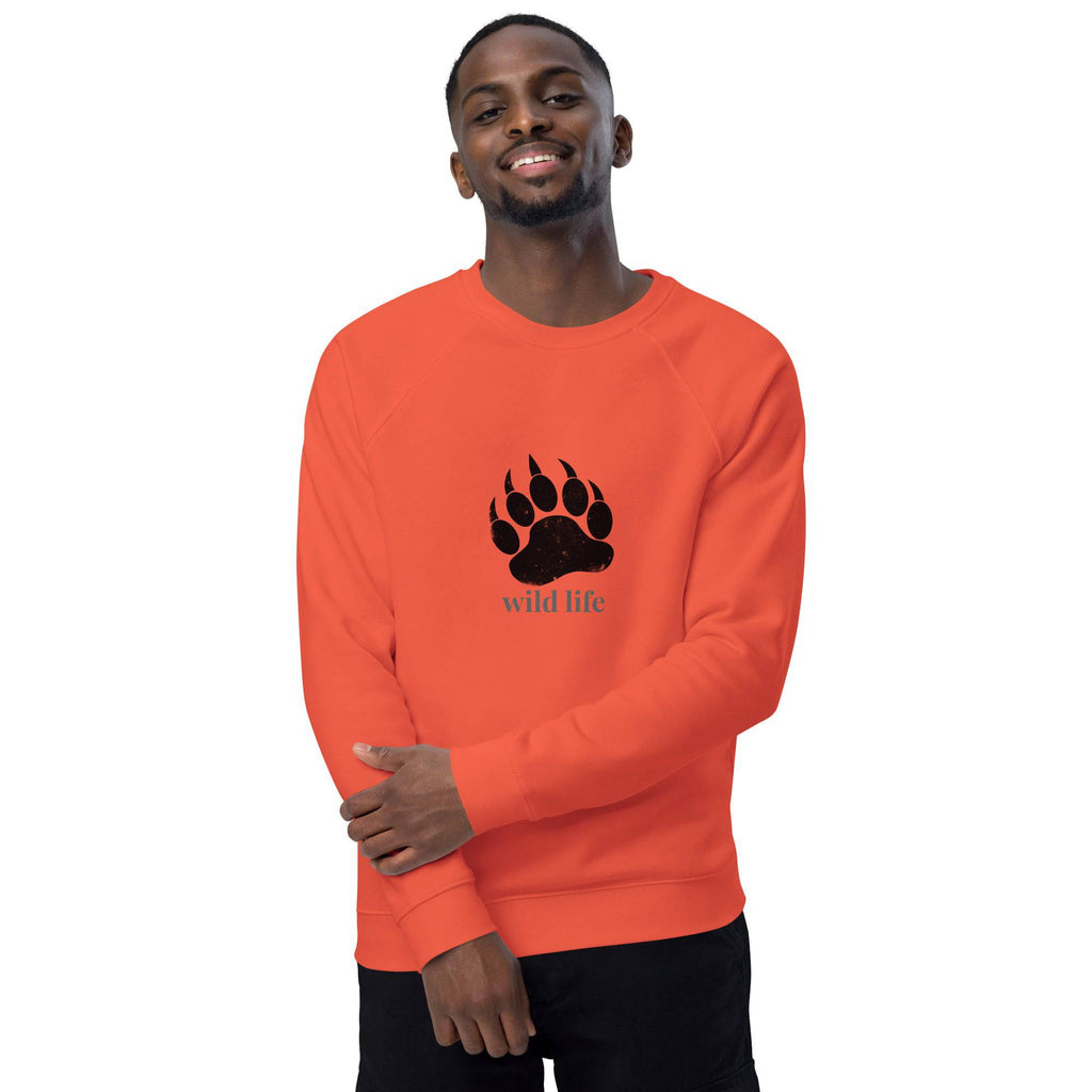 Unisex organic sweatshirt/Bear-Paw-Wild-Life