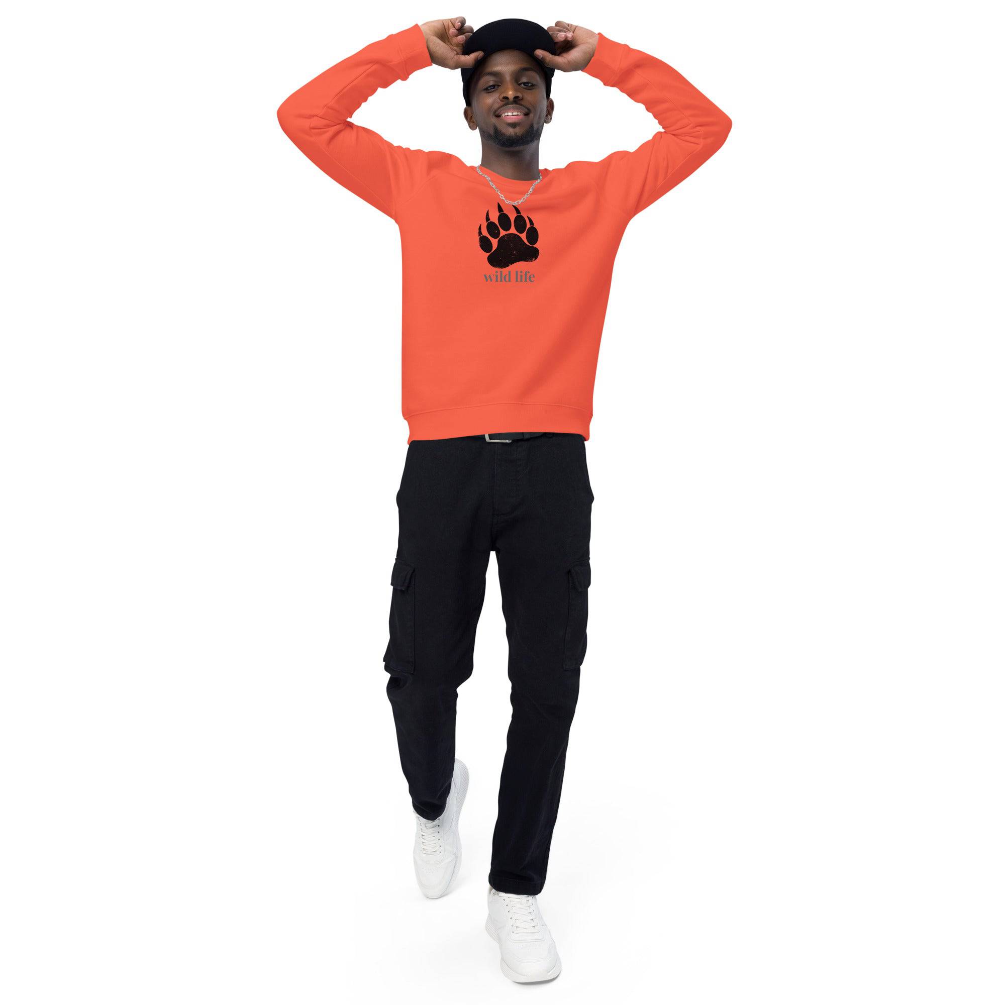 Unisex organic sweatshirt/Bear-Paw-Wild-Life