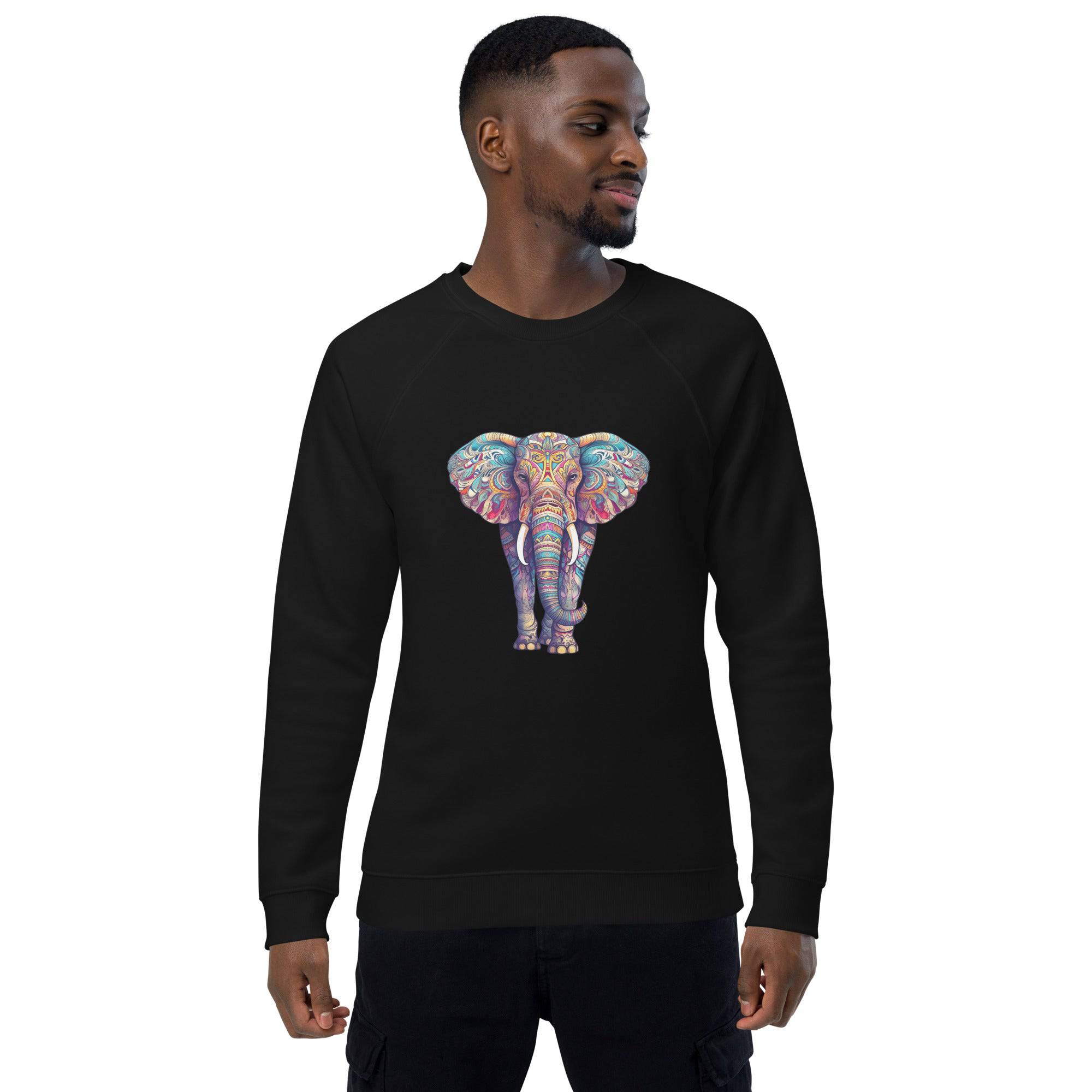 Unisex organic sweatshirt/Coloful-Elephant