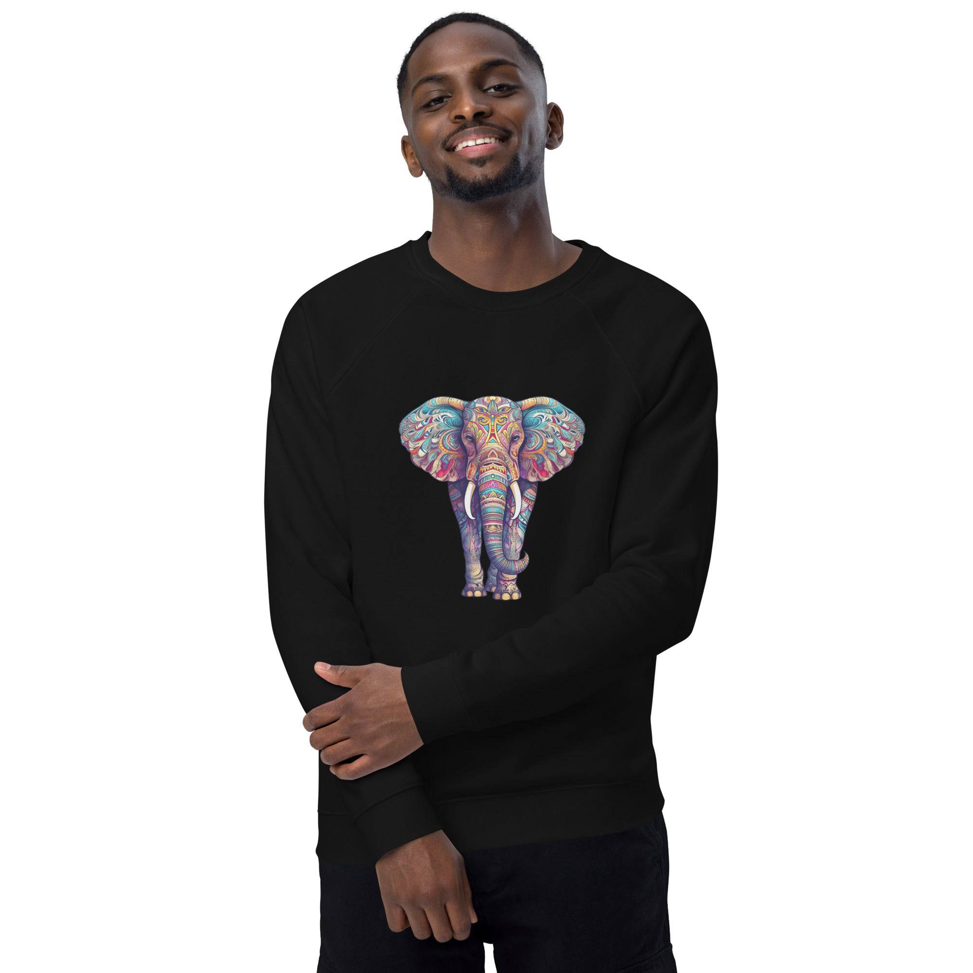Unisex organic sweatshirt/Coloful-Elephant