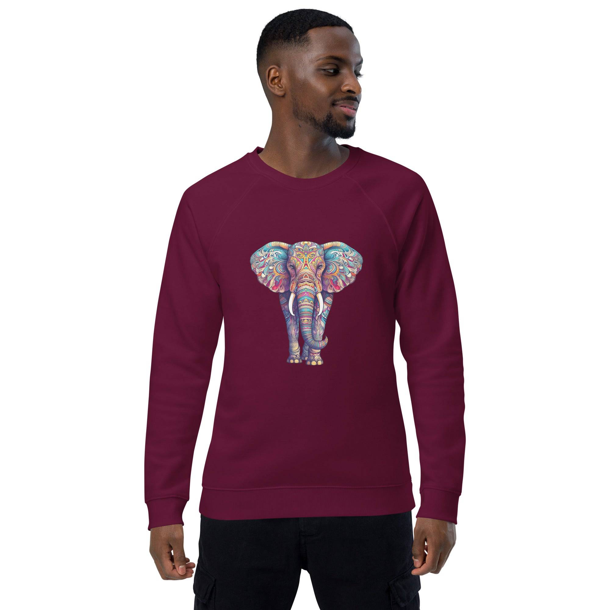 Unisex organic sweatshirt/Coloful-Elephant
