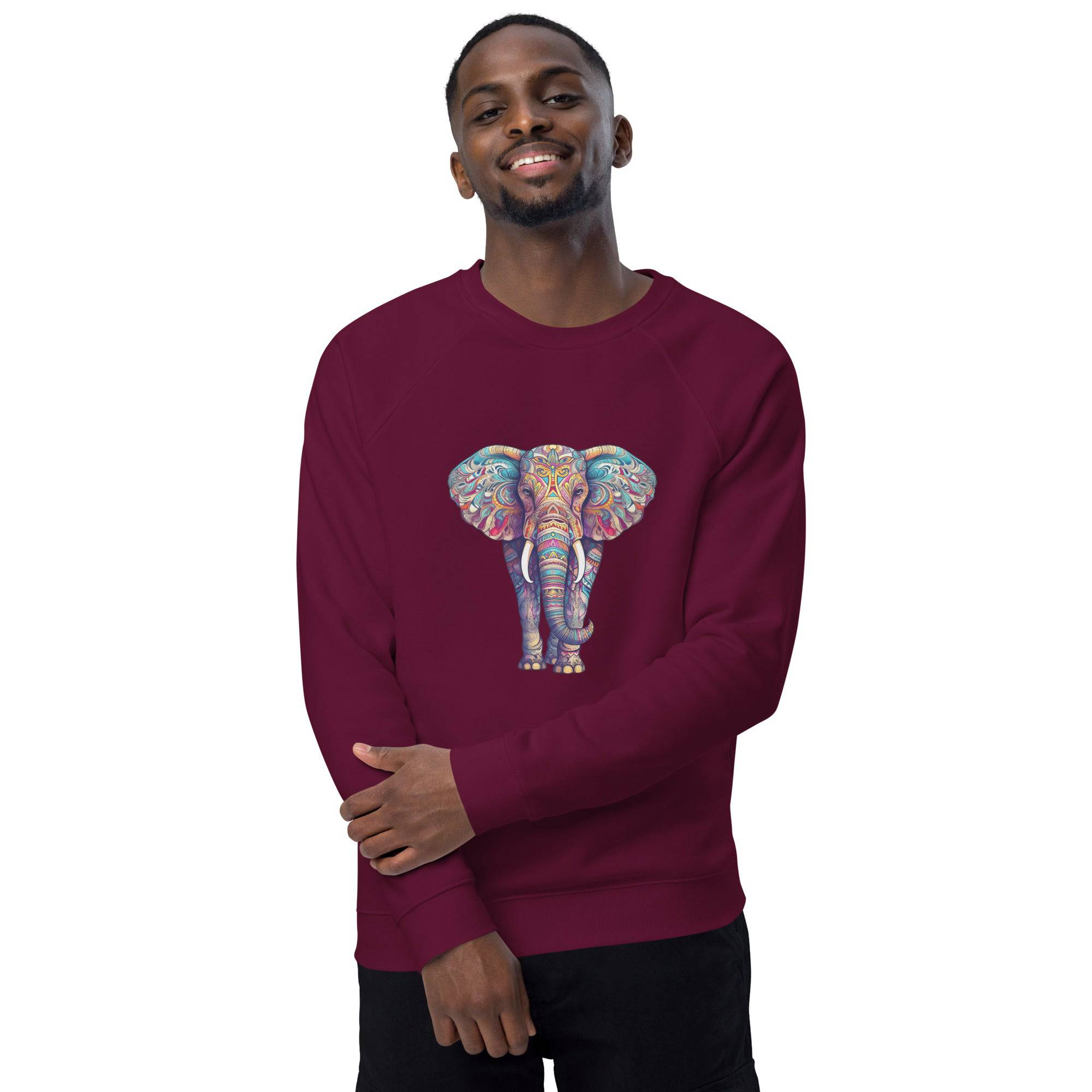 Unisex organic sweatshirt/Coloful-Elephant
