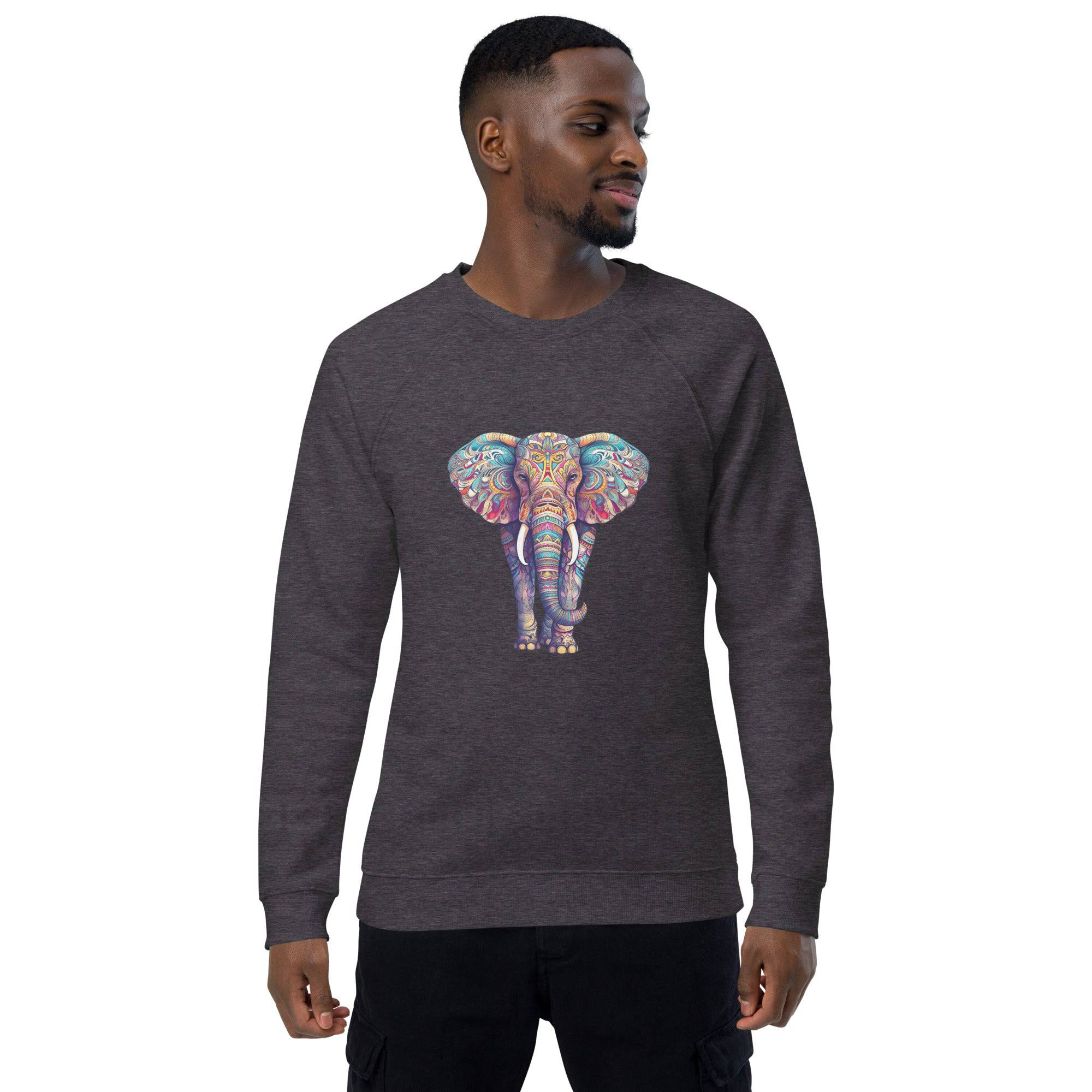 Unisex organic sweatshirt/Coloful-Elephant