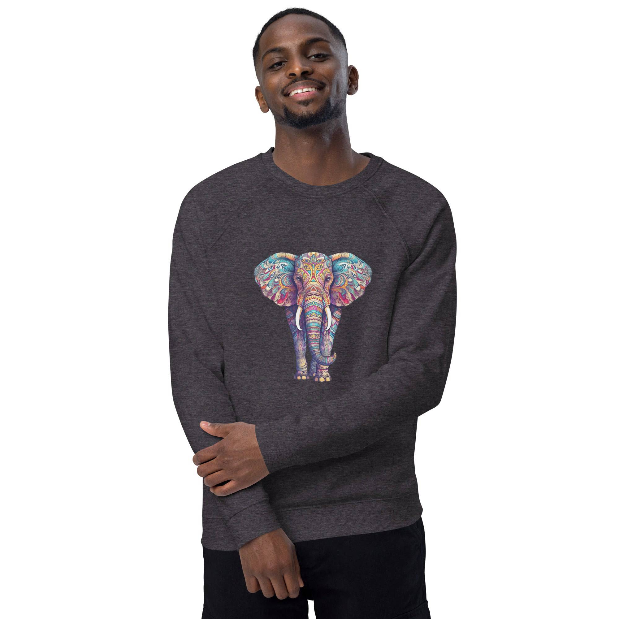 Unisex organic sweatshirt/Coloful-Elephant
