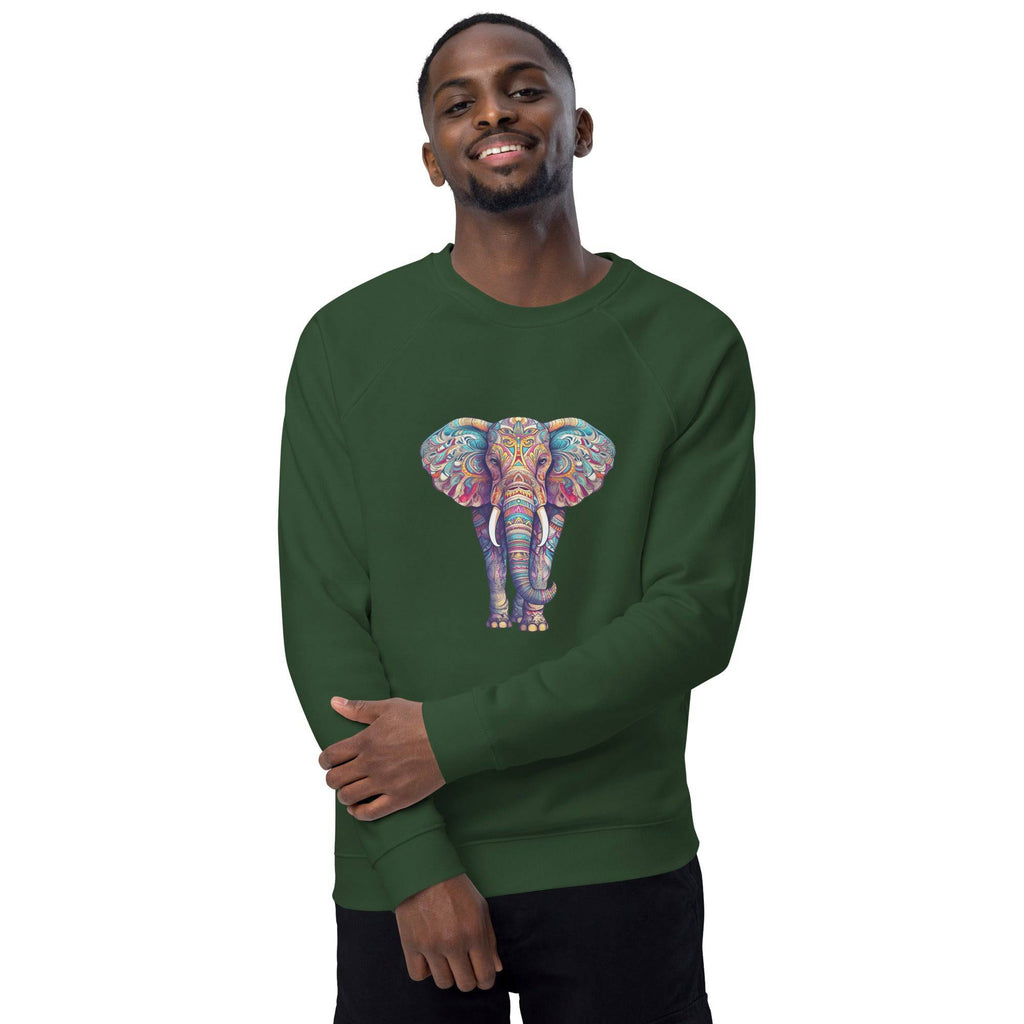 Unisex organic sweatshirt/Coloful-Elephant