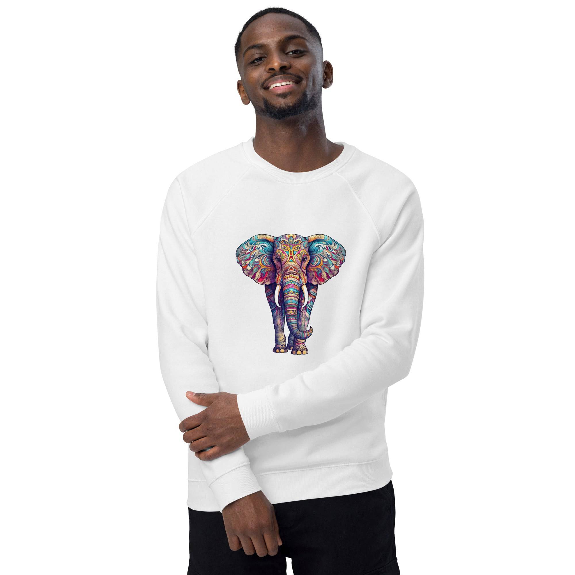 Unisex organic sweatshirt/Coloful-Elephant