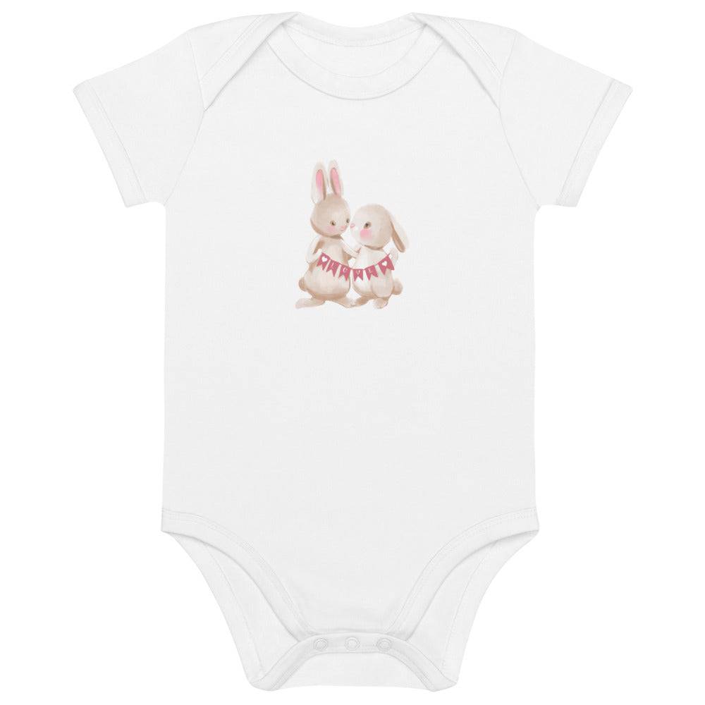 Organic cotton baby bodysuit/Bunnies