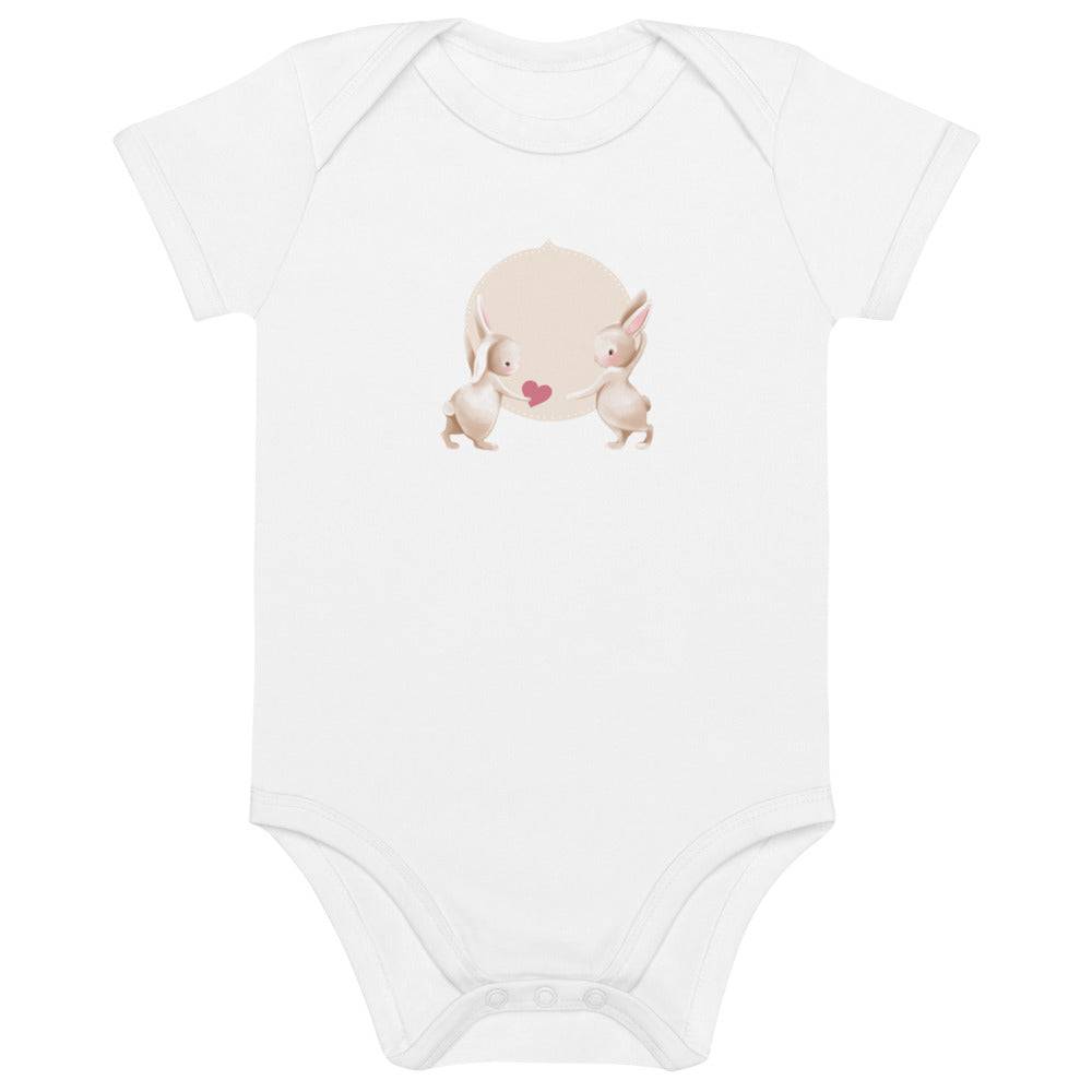 Organic cotton baby bodysuit/Bunnies Balloon