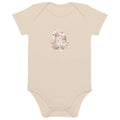 Organic cotton baby bodysuit/Bunnies Hearts
