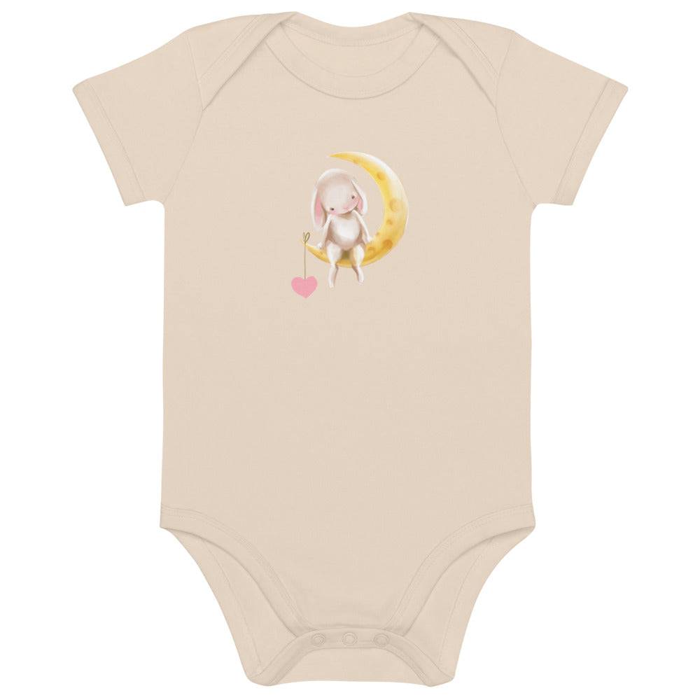 Organic cotton baby bodysuit/Bunnies Moon