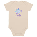 Organic cotton baby bodysuit/Fish Cute