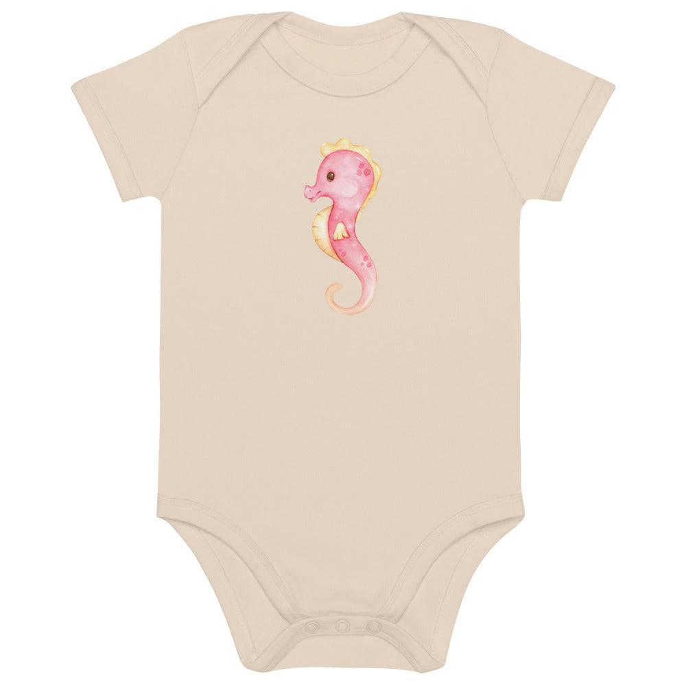 Organic cotton baby bodysuit/Hippocampus
