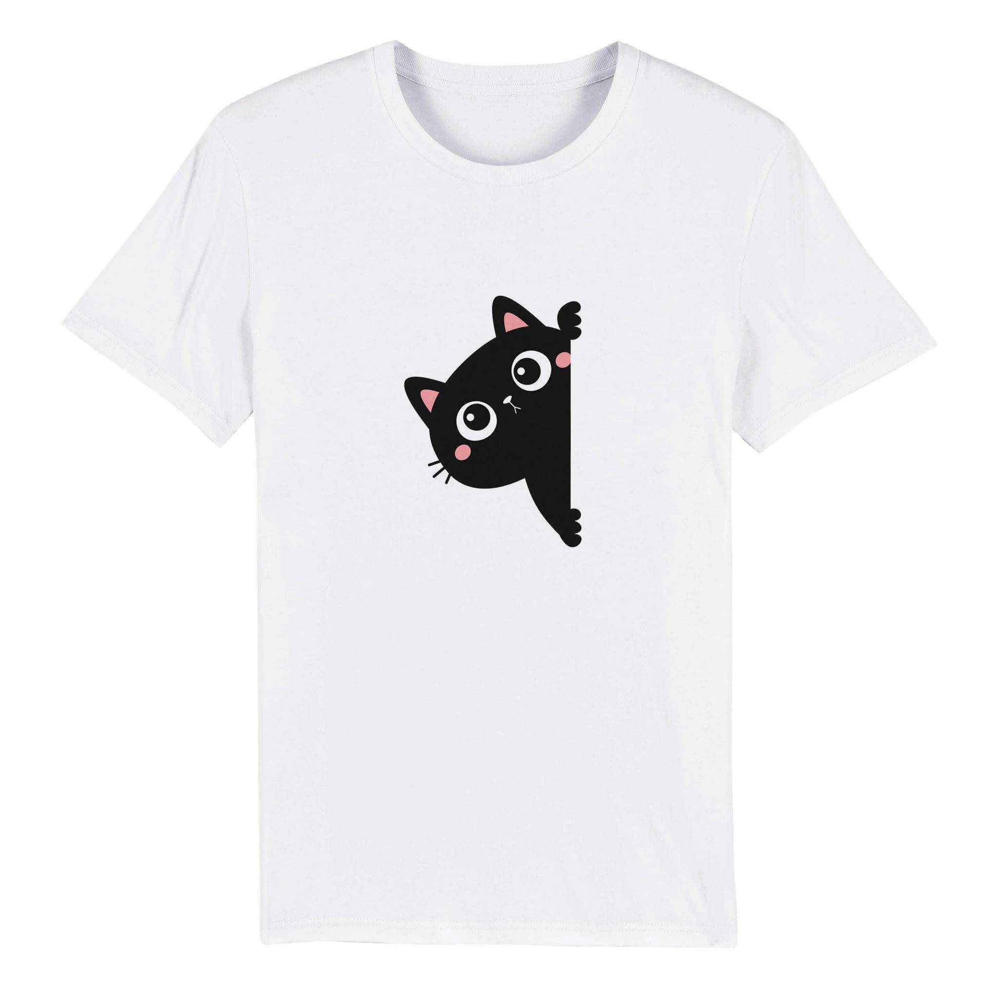 100% Organic Unisex T-shirt/Black-Cat-Hiding