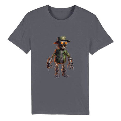 100% Organic Unisex T-shirt/Creepy-Robot2-Halloween