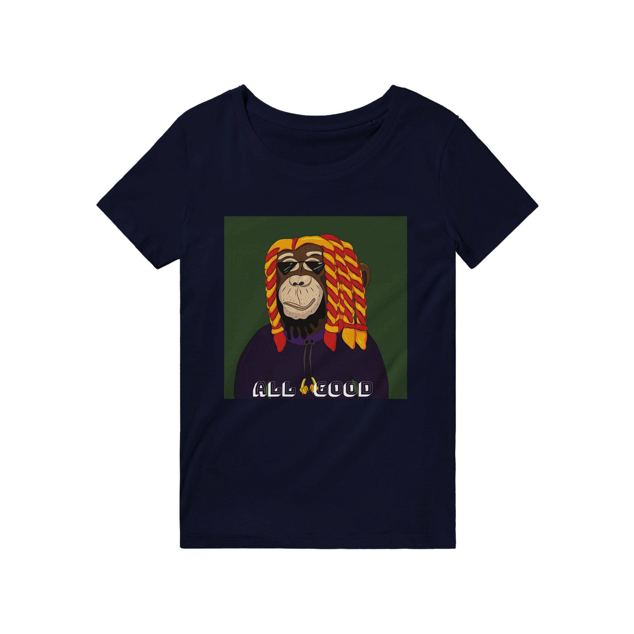 100% Organic Unisex T-shirt/Monkey-Rasta