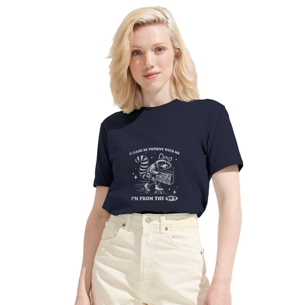 100% Organic Unisex T-shirt/Racoon-Iam From The 90'S