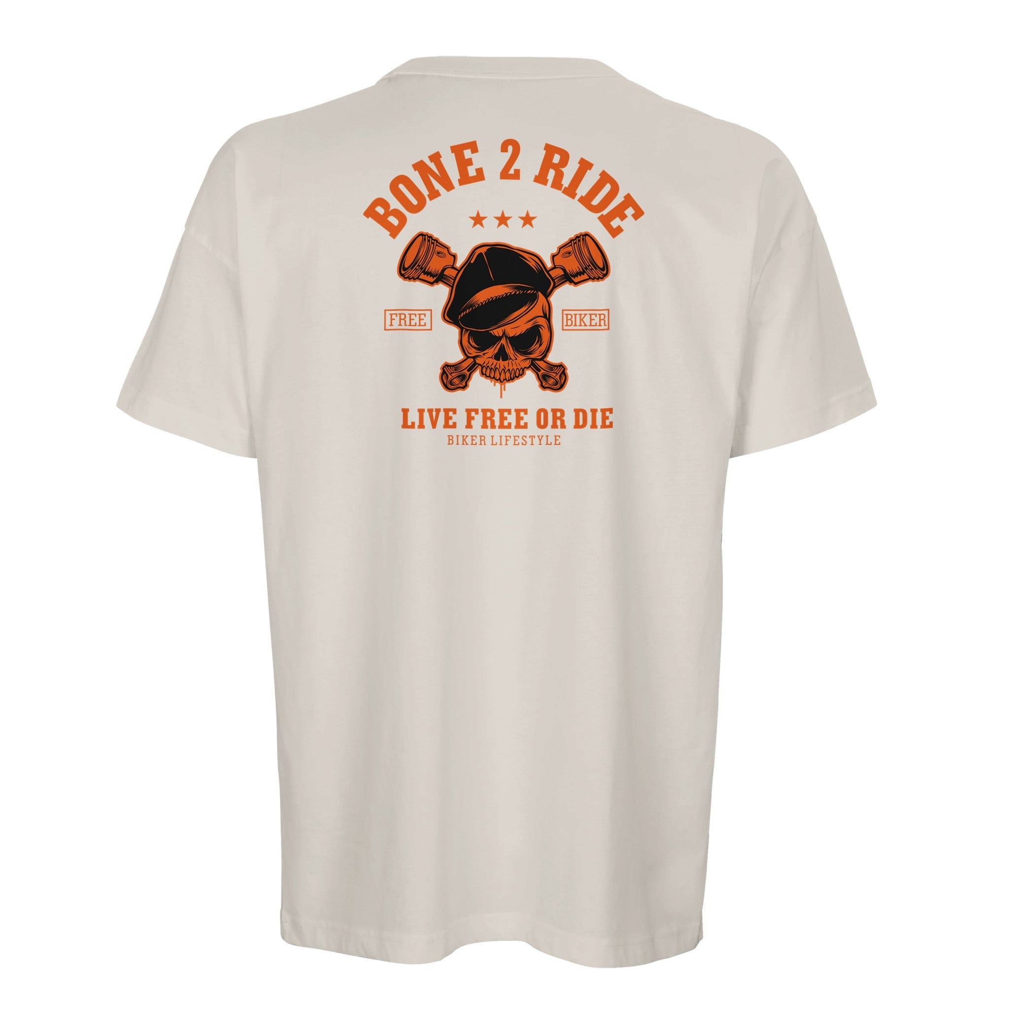 Organic Oversized T-shirt /Bone 2 Ride Organic Oversized T-shirt - Live Free or Die Biker