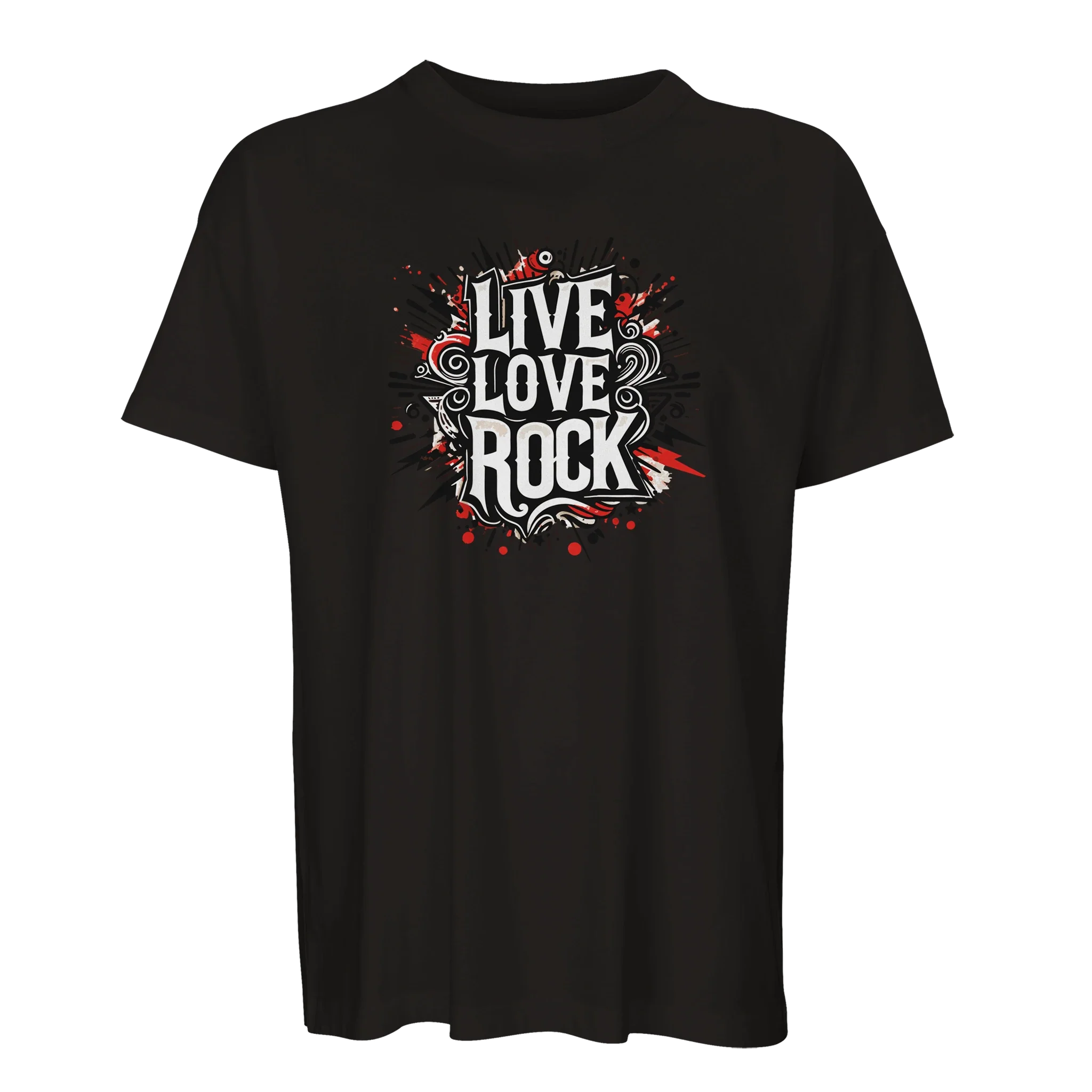 Organic Oversized T-shirt/Live-Love-Rock