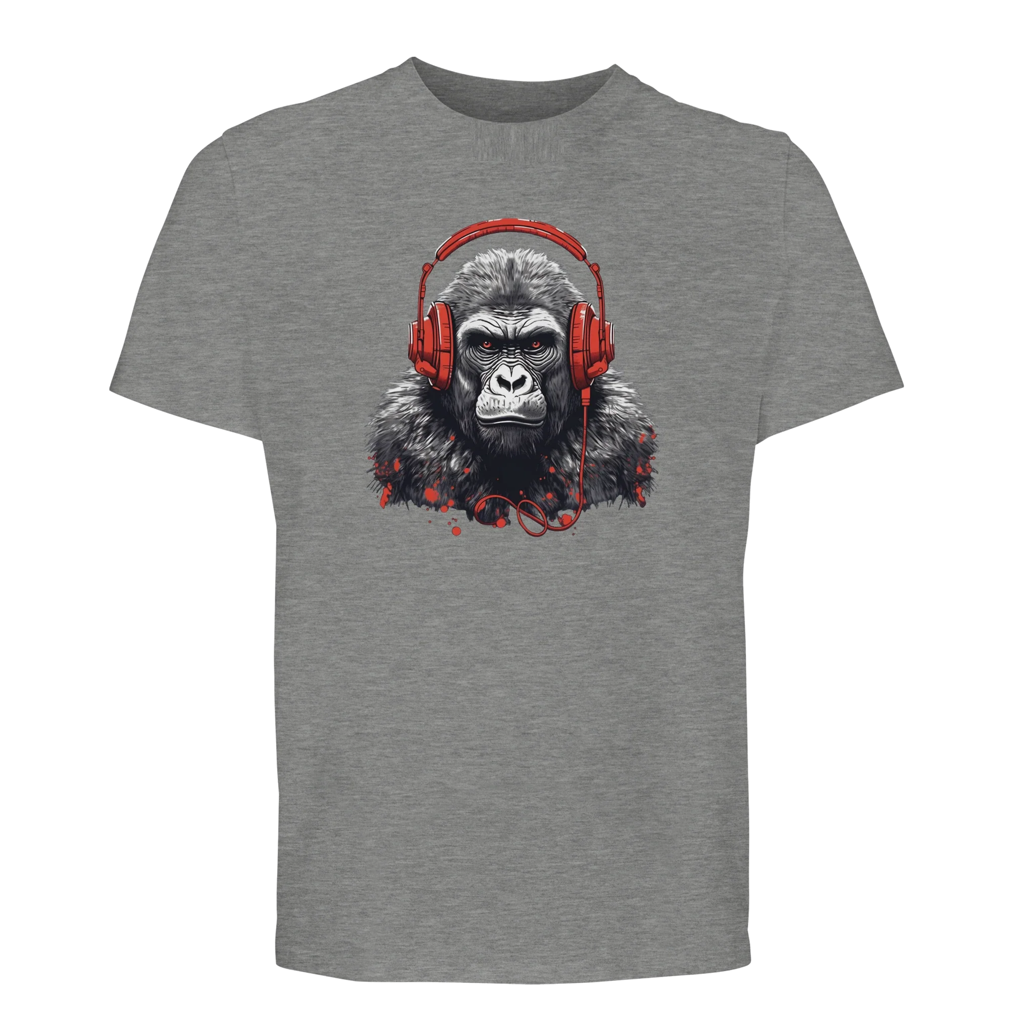 100% Organic Unisex T-shirt/Gorilla-Headphones