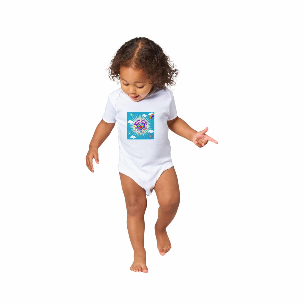 Organic cotton baby bodysuit/Good-Vibes-Only - Classic