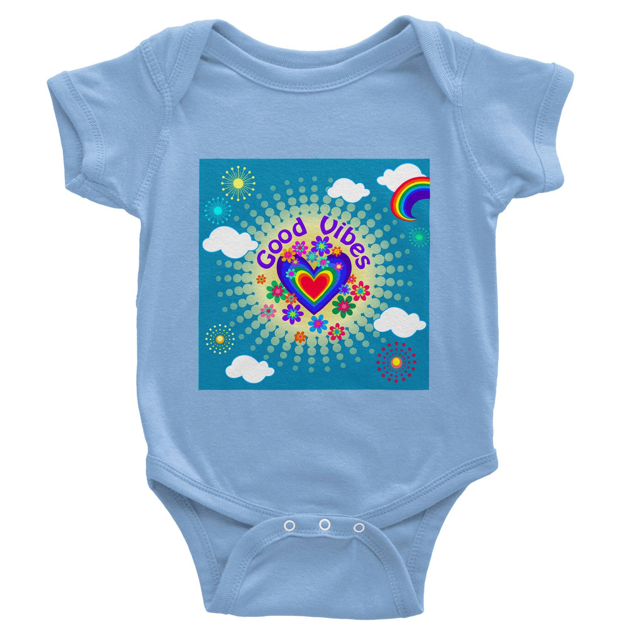 Organic cotton baby bodysuit/Good-Vibes-Only - Classic