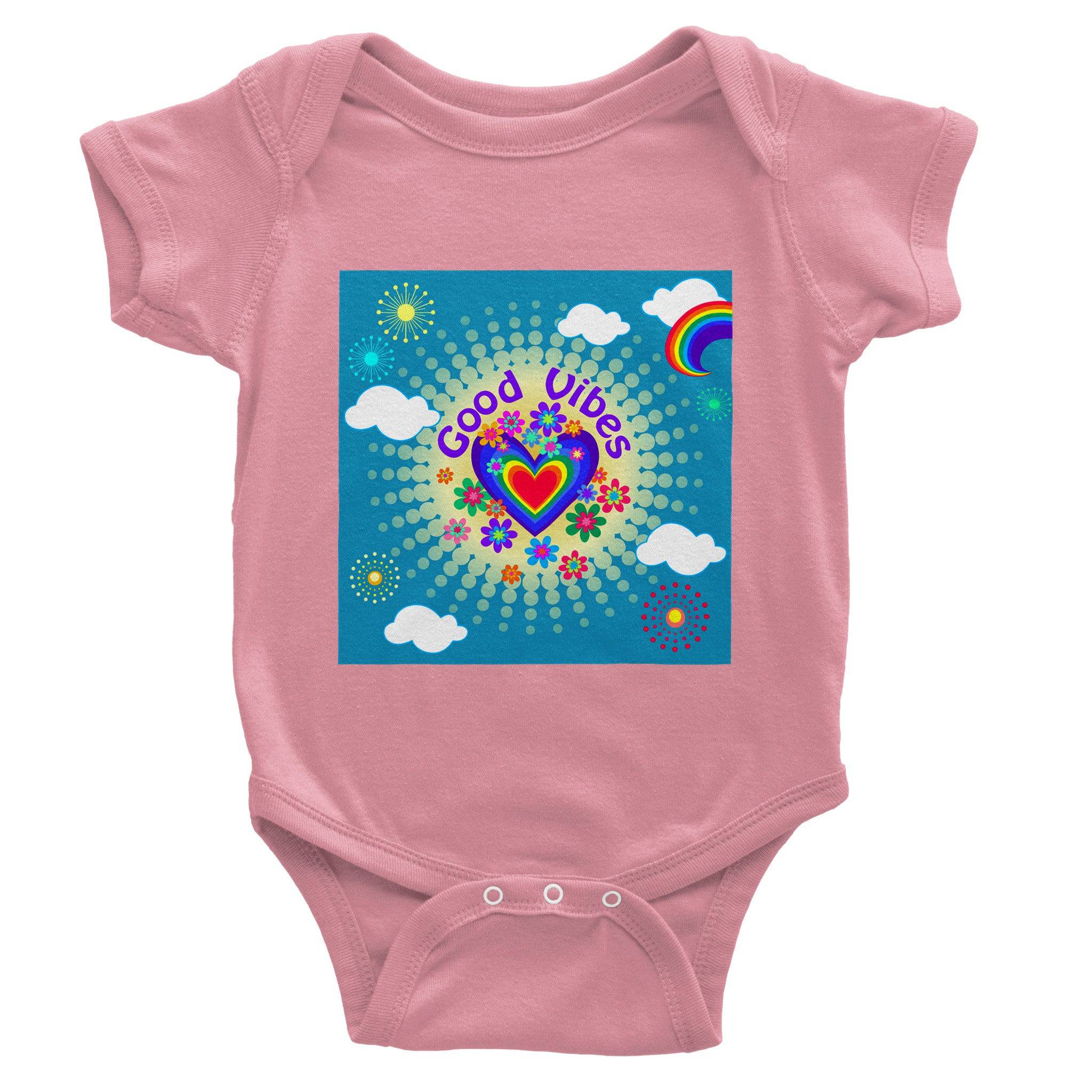 Organic cotton baby bodysuit/Good-Vibes-Only - Classic