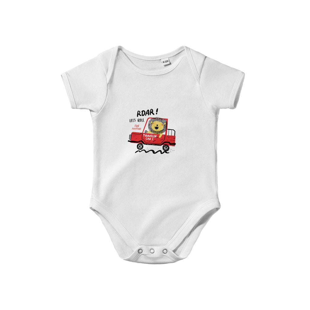 Organic cotton baby bodysuit/Lion-Driver - Classic