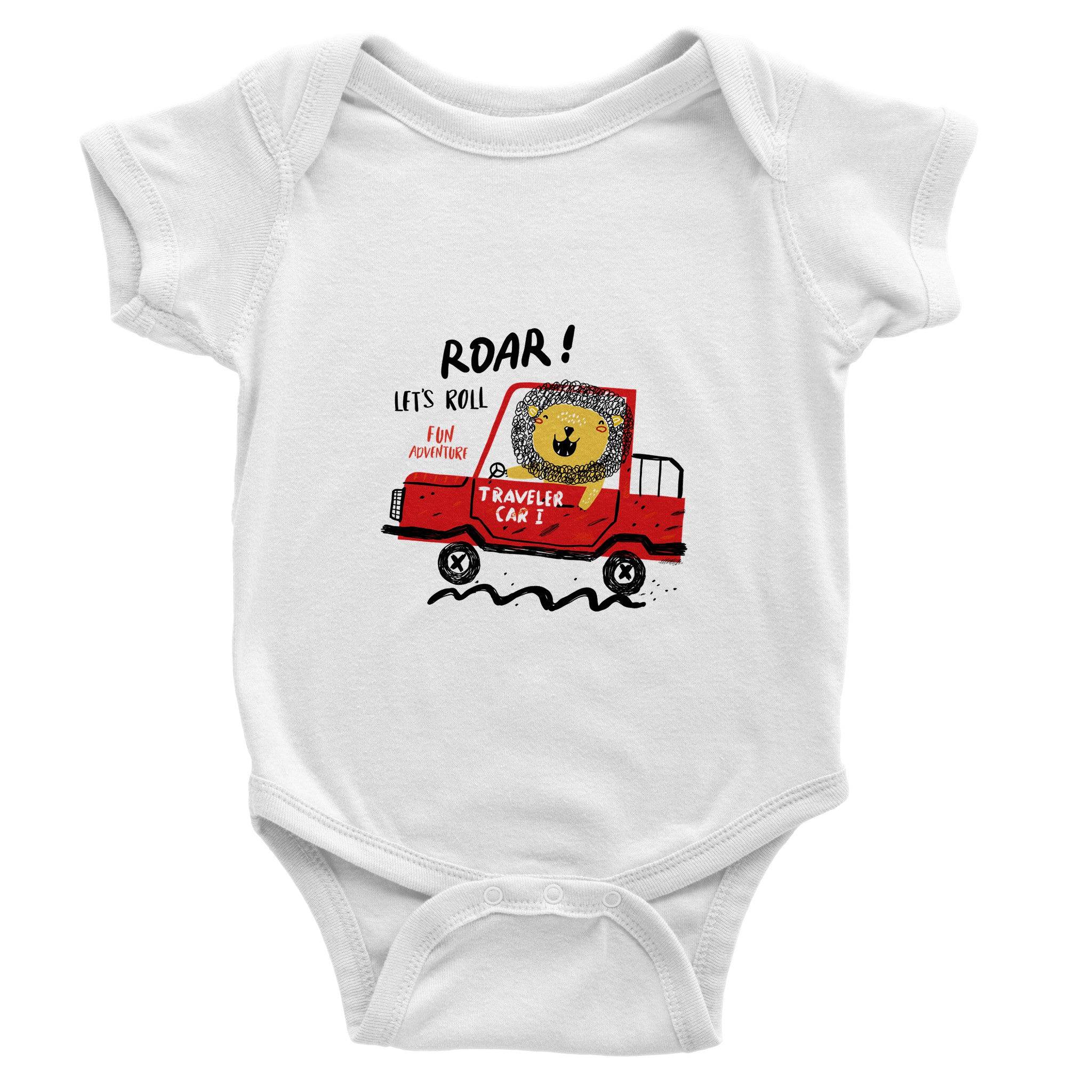 Organic cotton baby bodysuit/Lion-Driver - Classic
