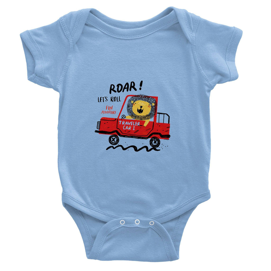 Organic cotton baby bodysuit/Lion-Driver - Classic