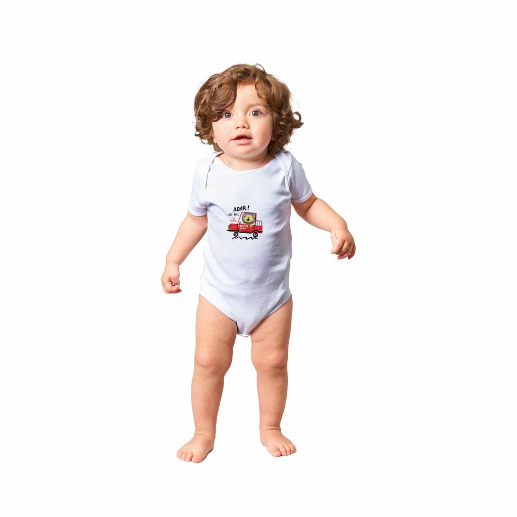 Organic cotton baby bodysuit/Lion-Driver - Classic