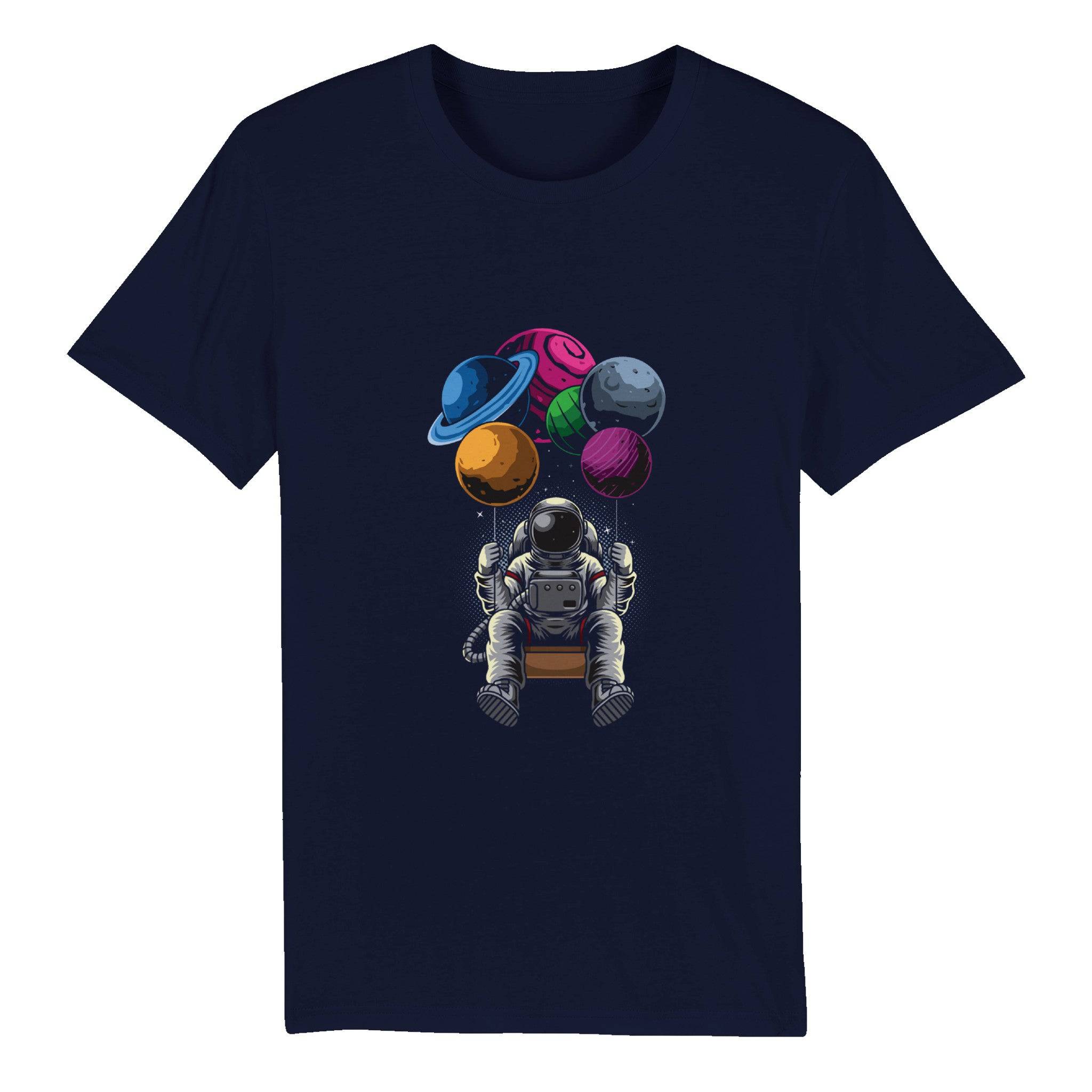 100% Organic Unisex T-shirt/Astronaut-Hanging-Baloons