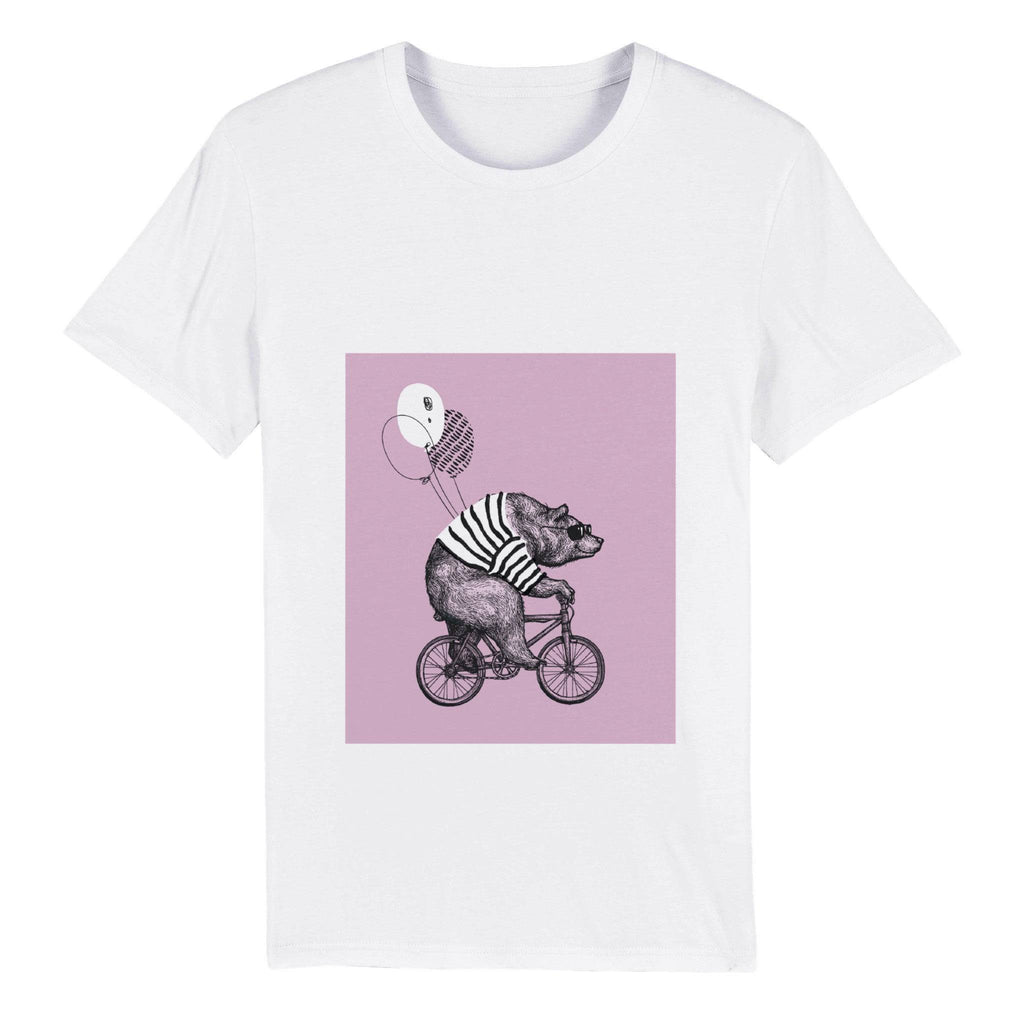 100% Organic Unisex T-shirt/Bear-Baloon-Cycling
