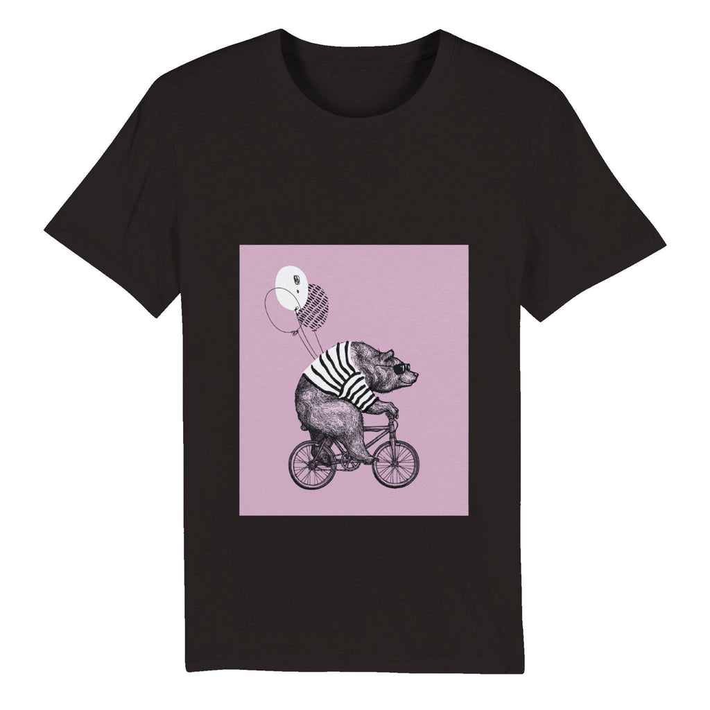 100% Organic Unisex T-shirt/Bear-Baloon-Cycling