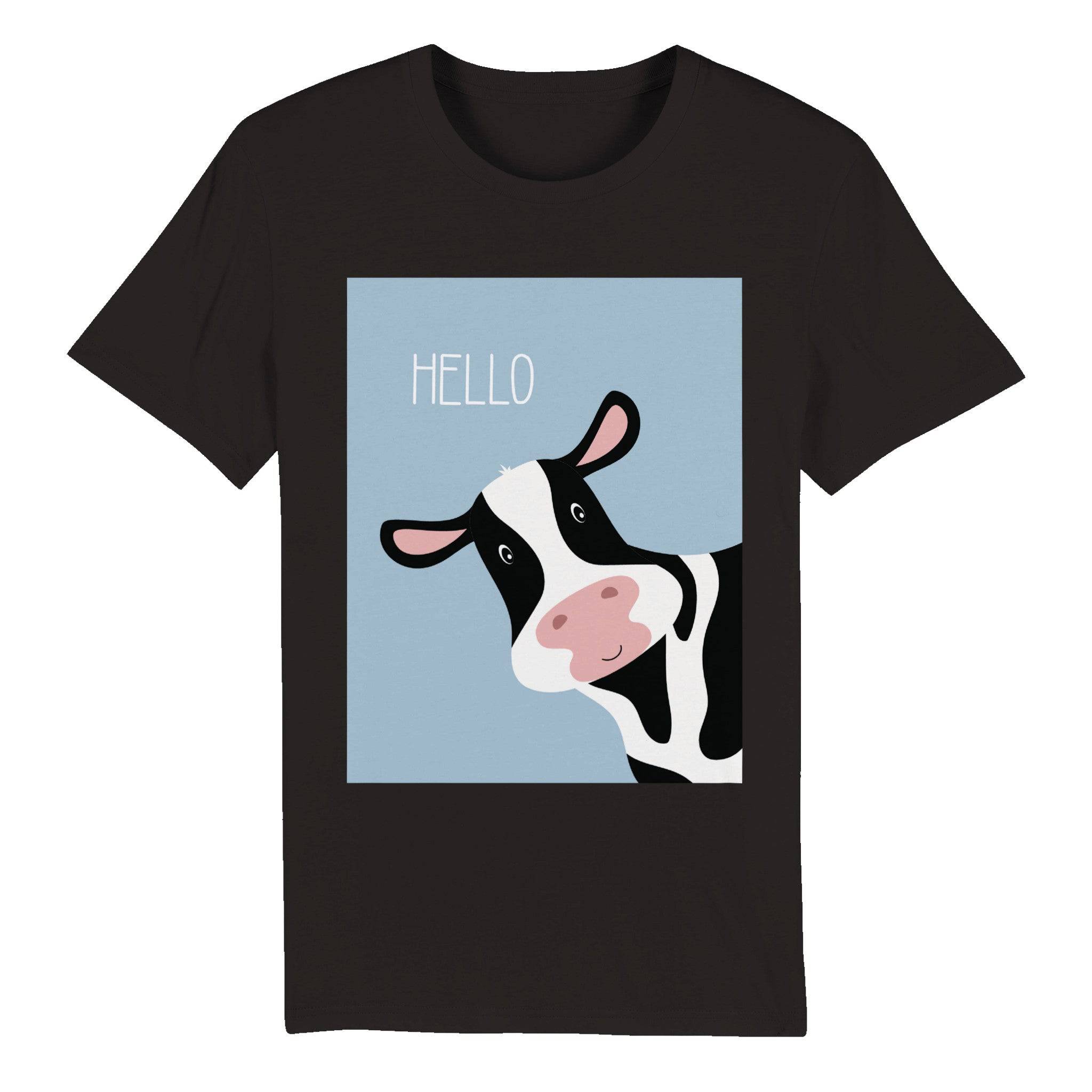100% Organic Unisex T-shirt/Cow-Hello