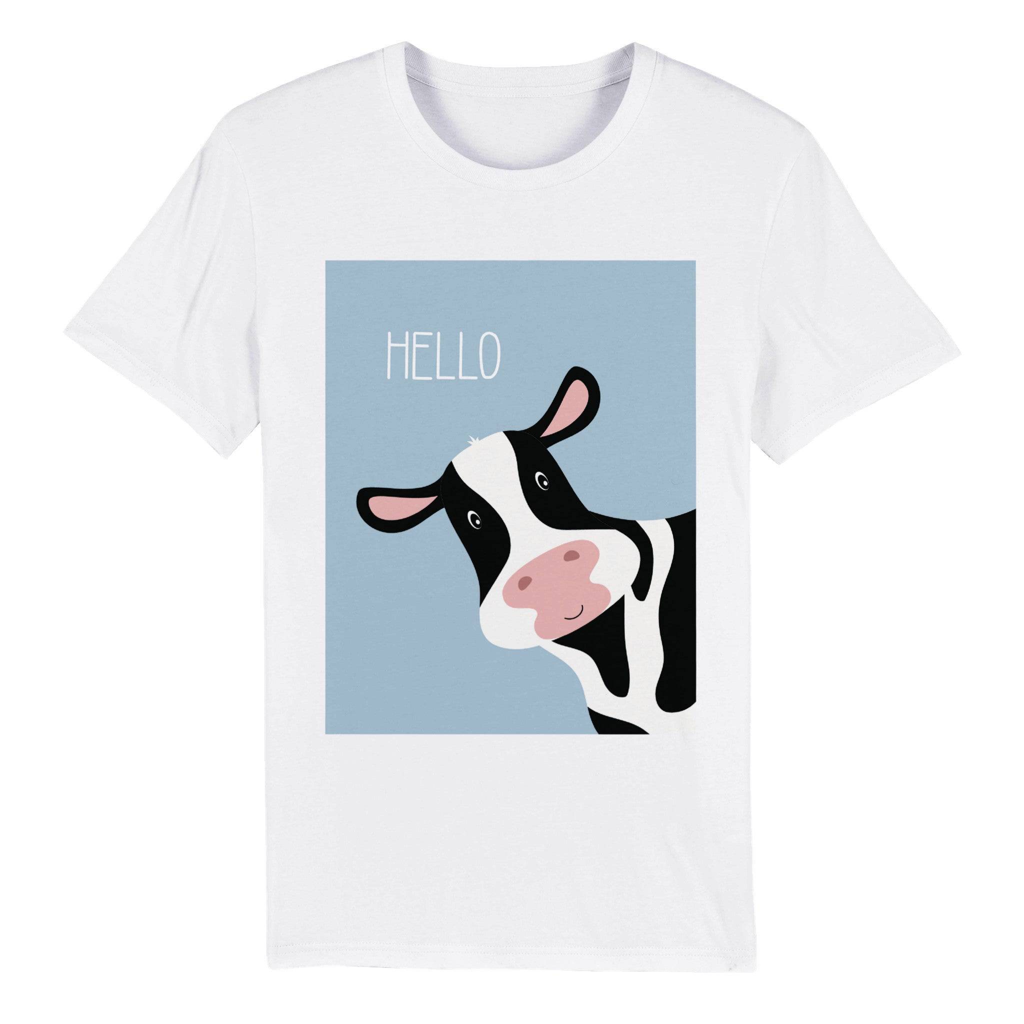 100% Organic Unisex T-shirt/Cow-Hello