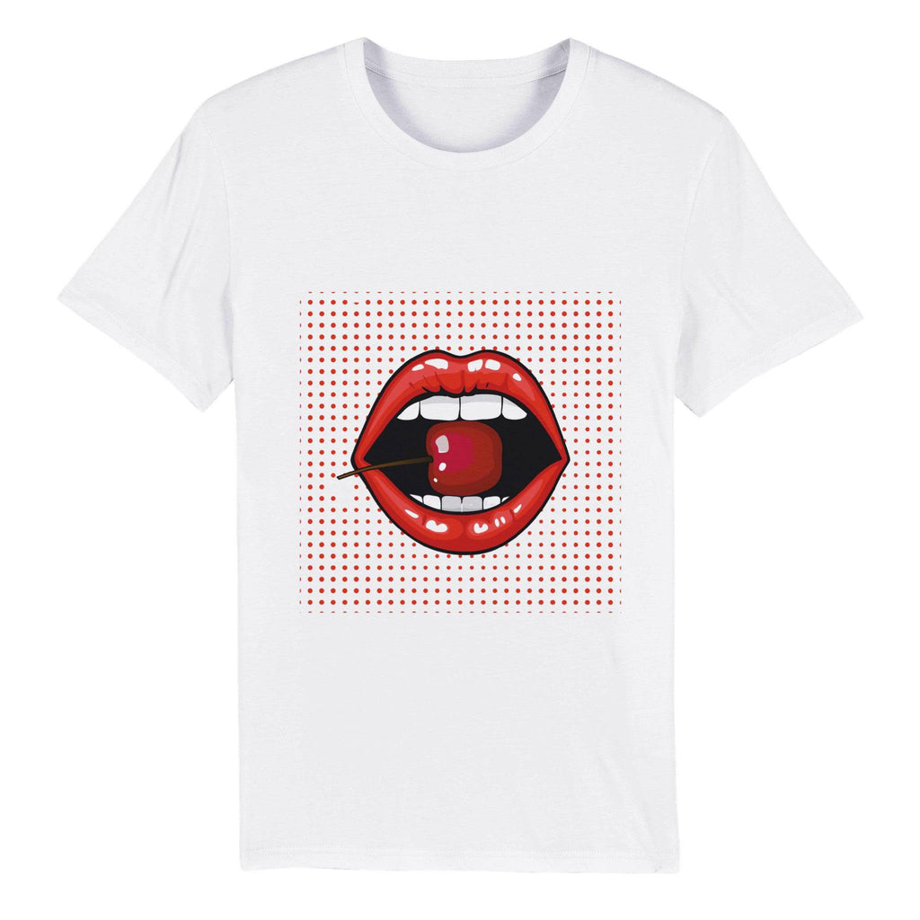 100% Organic Unisex T-shirt/Lips-Cherry