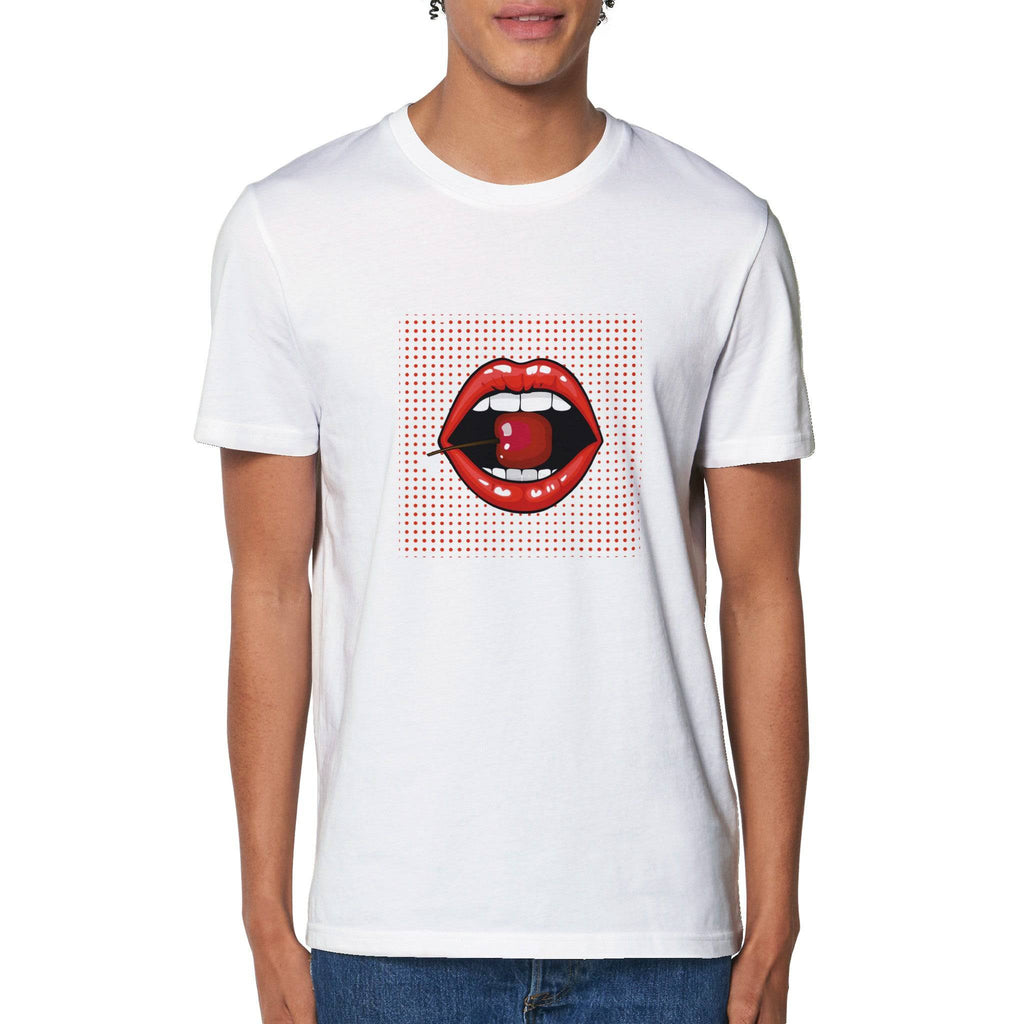 100% Organic Unisex T-shirt/Lips-Cherry