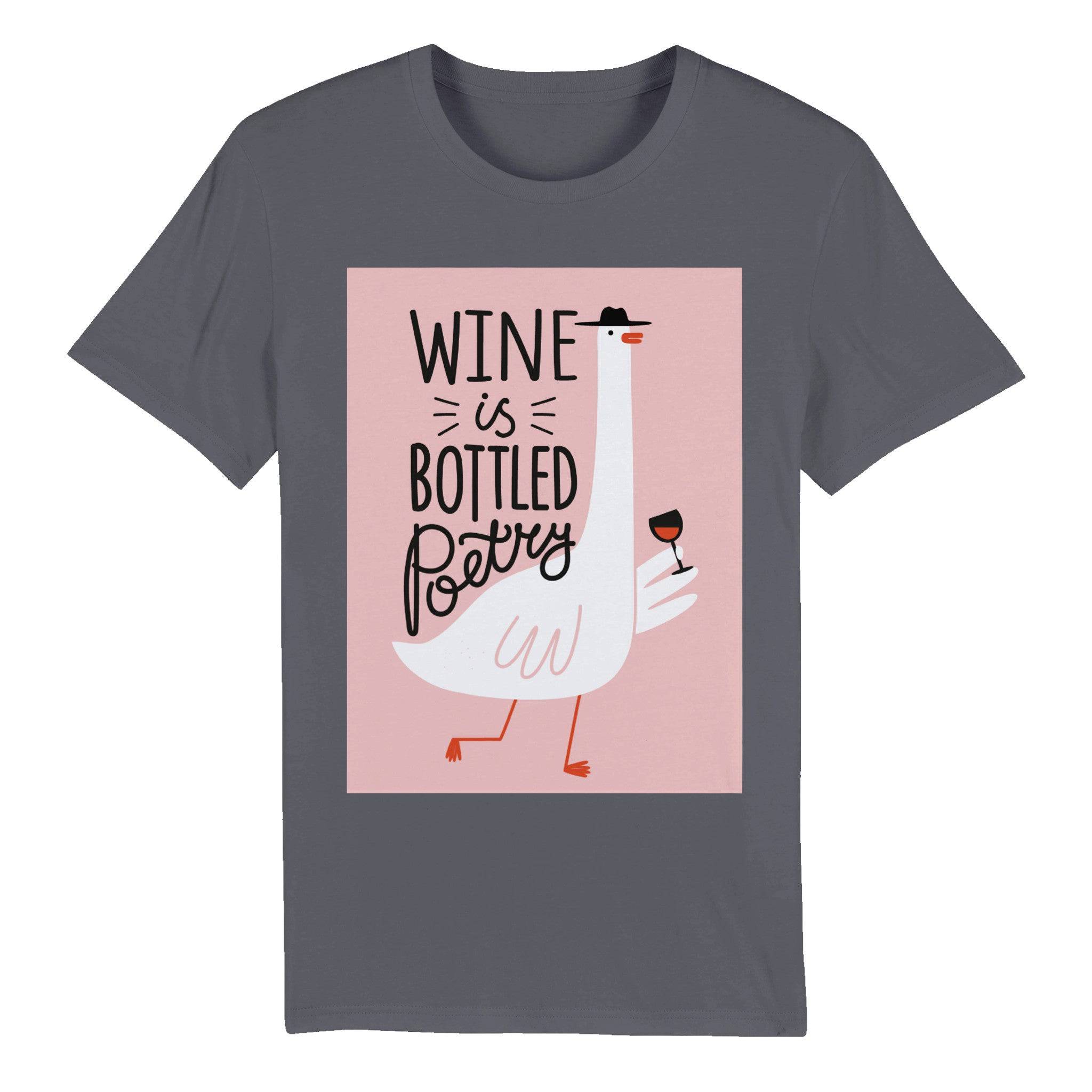 100% Organic Unisex T-shirt/Wine-Is-Bottled-Poetry