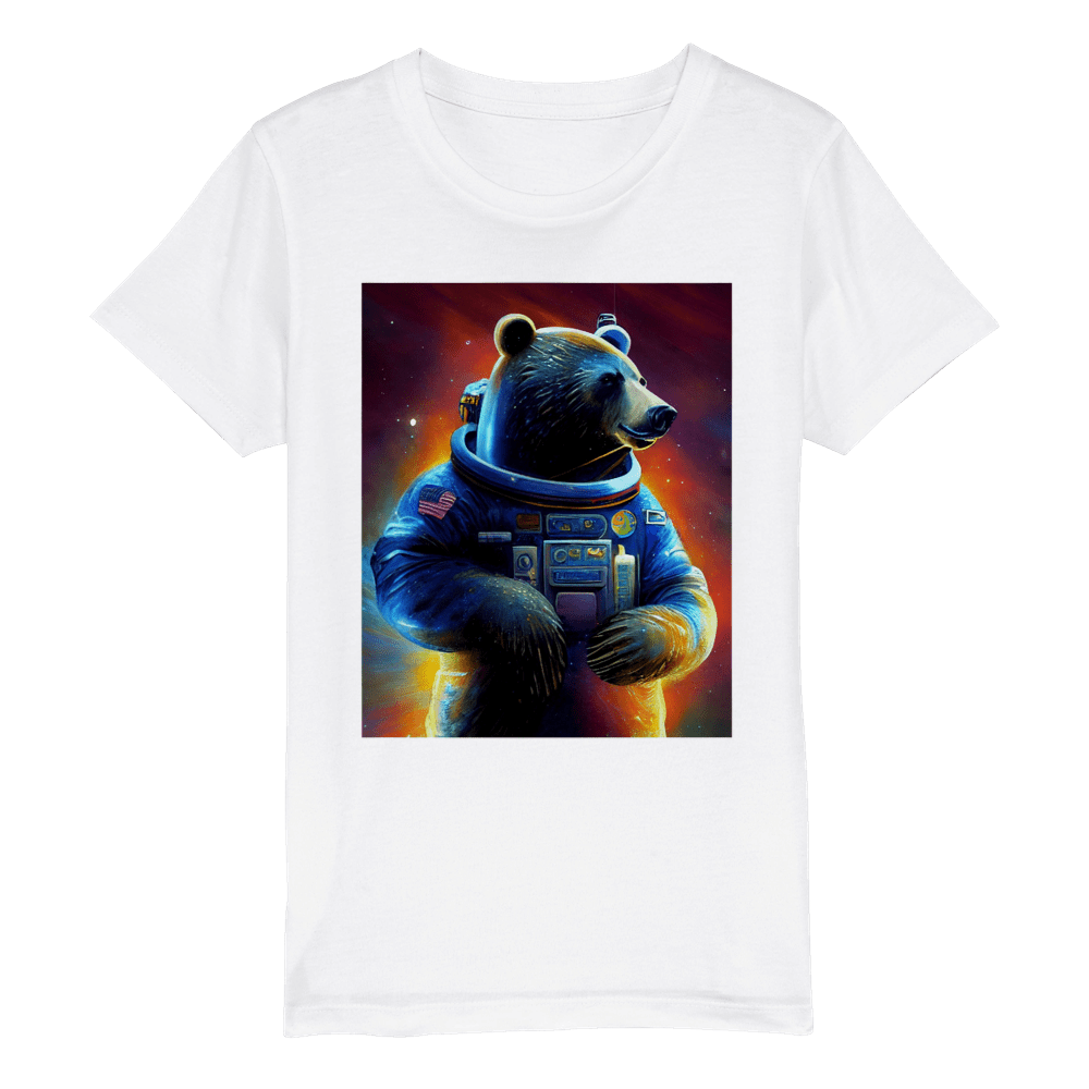 Organic Kids Crewneck T-shirt/Astronaut-Bear