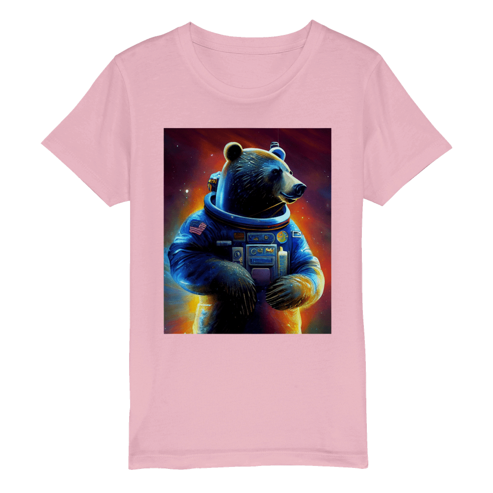 Organic Kids Crewneck T-shirt/Astronaut-Bear