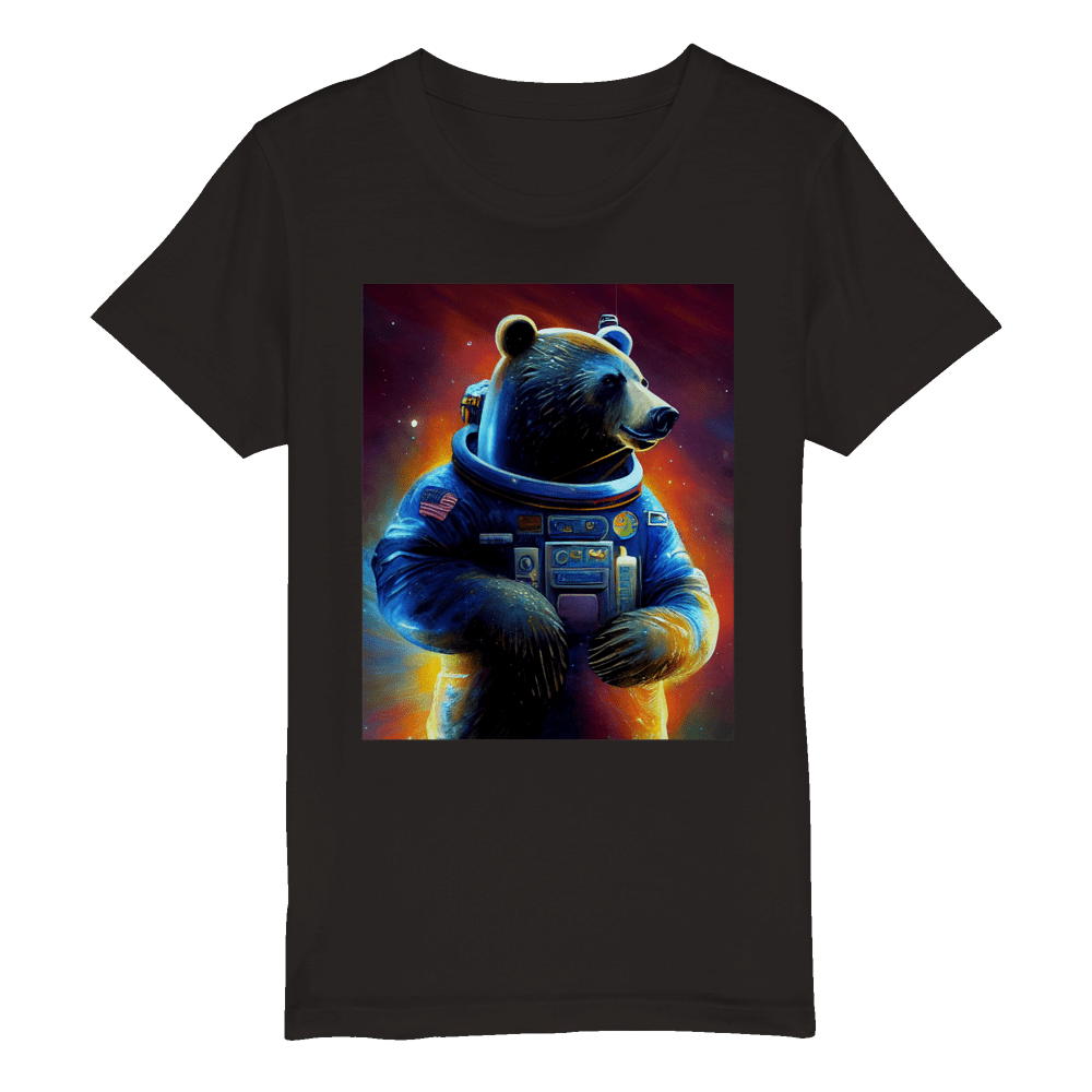 Organic Kids Crewneck T-shirt/Astronaut-Bear