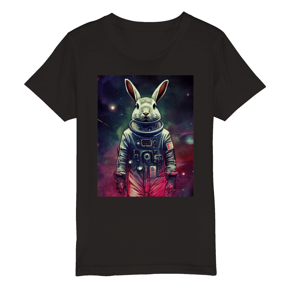 Organic Kids Crewneck T-shirt/Astronaut-Rabbit