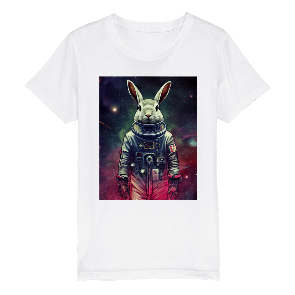 Organic Kids Crewneck T-shirt/Astronaut-Rabbit