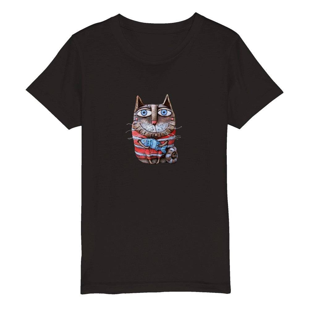 Organic Kids Crewneck T-shirt/Cat-Fish2