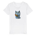 Organic Kids Crewneck T-shirt/Cat-Leaf