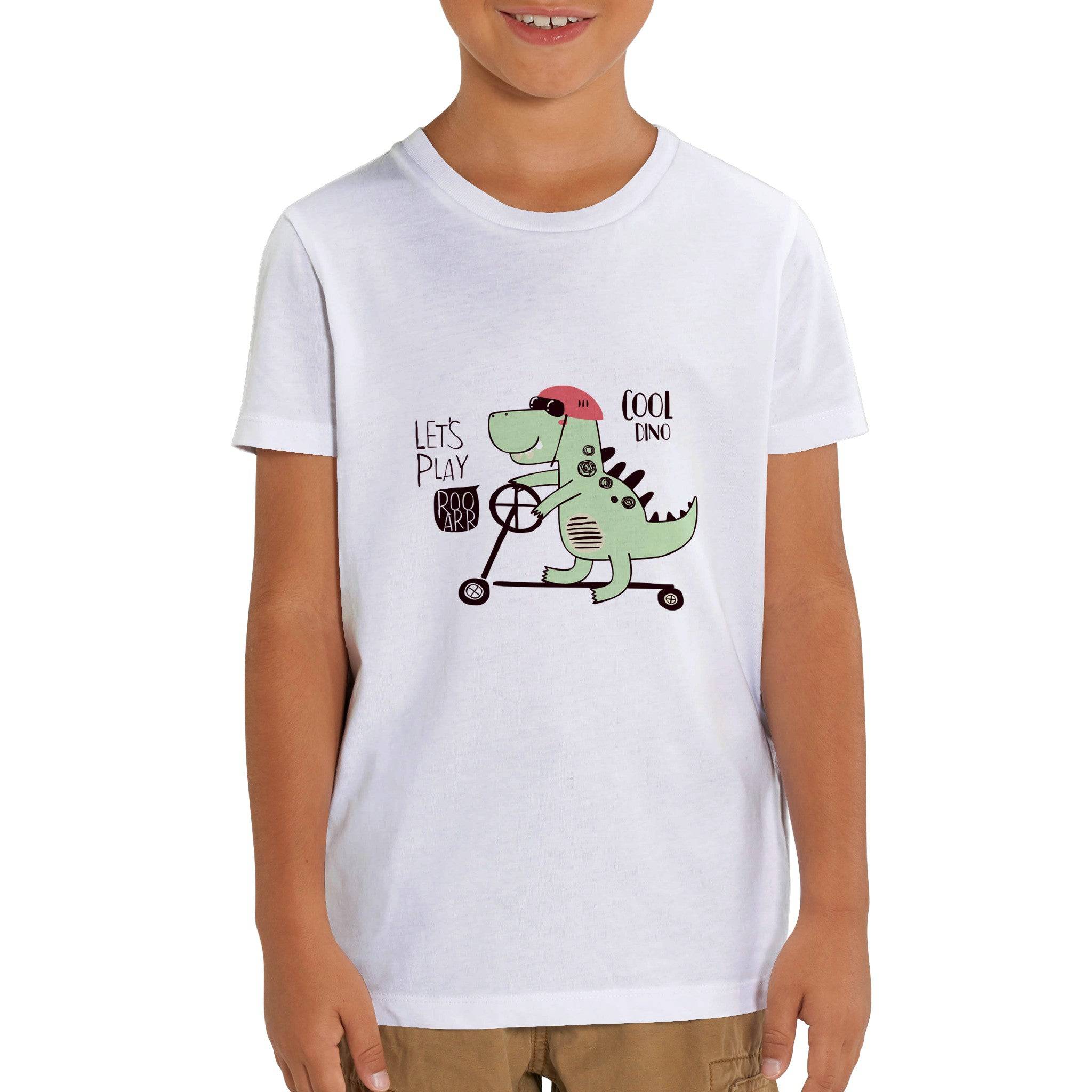 Organic Kids Crewneck T-shirt/Cool-Dino
