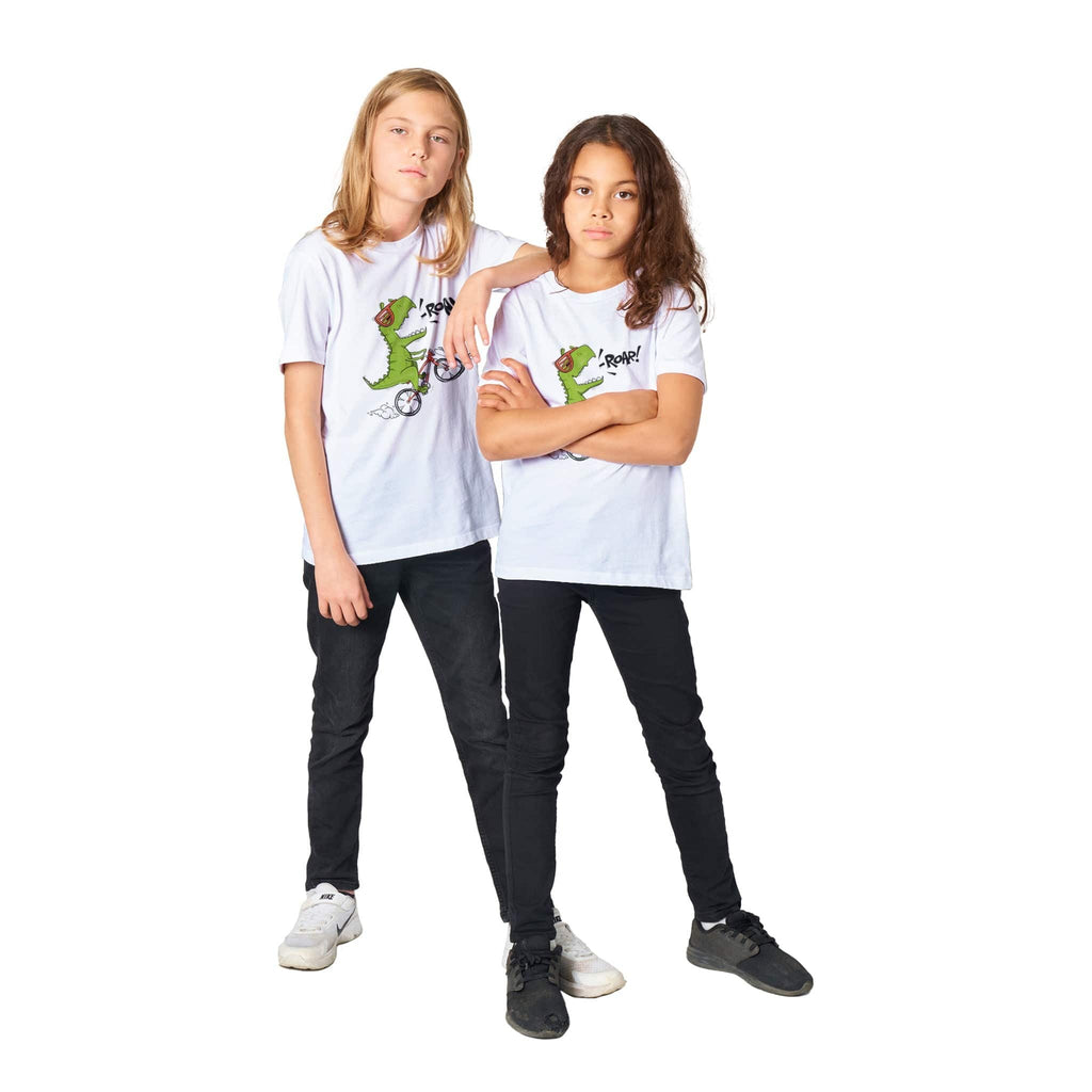 Organic Kids Crewneck T-shirt/Dino-Roar