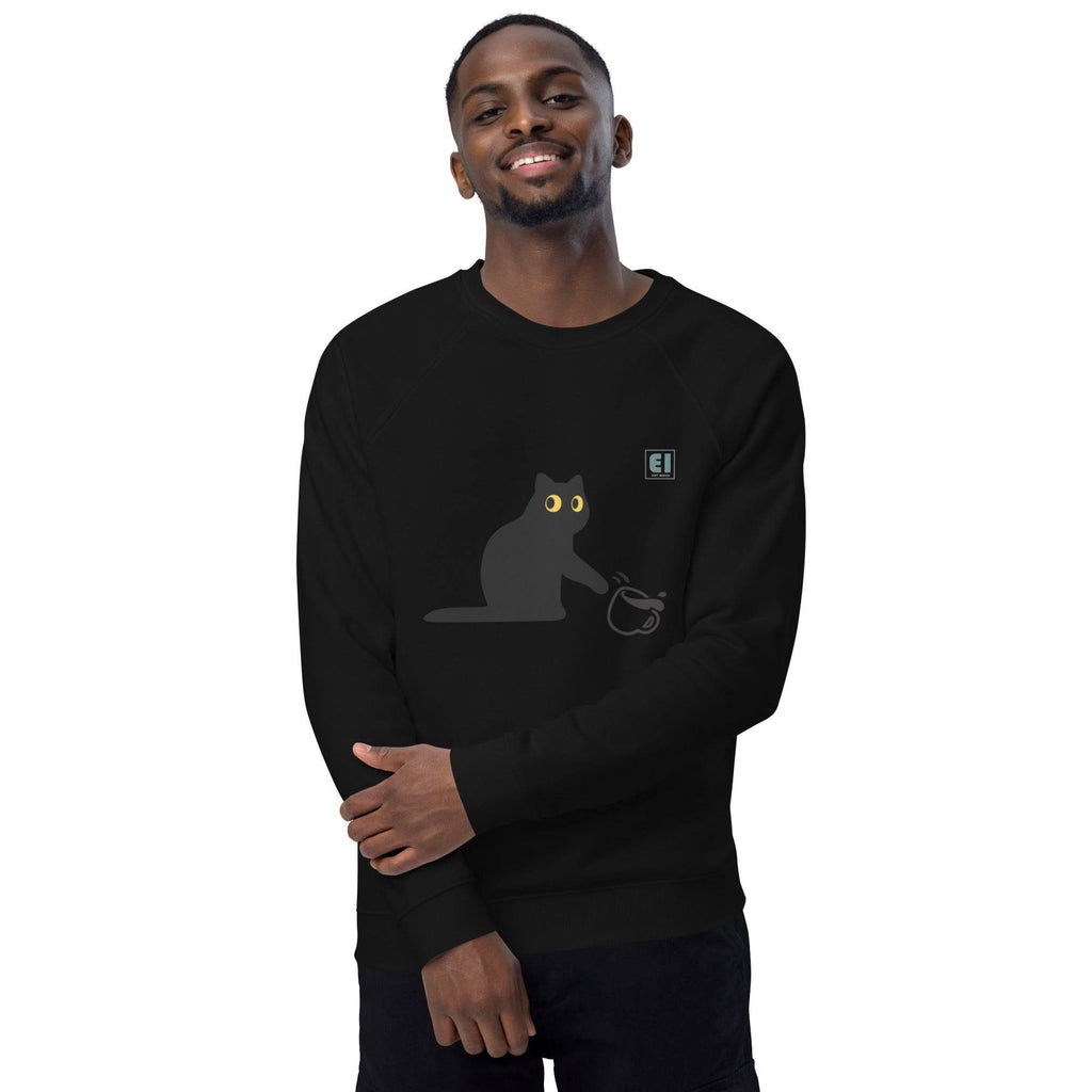 Unisex organic sweatshirt/Cat-Coffee