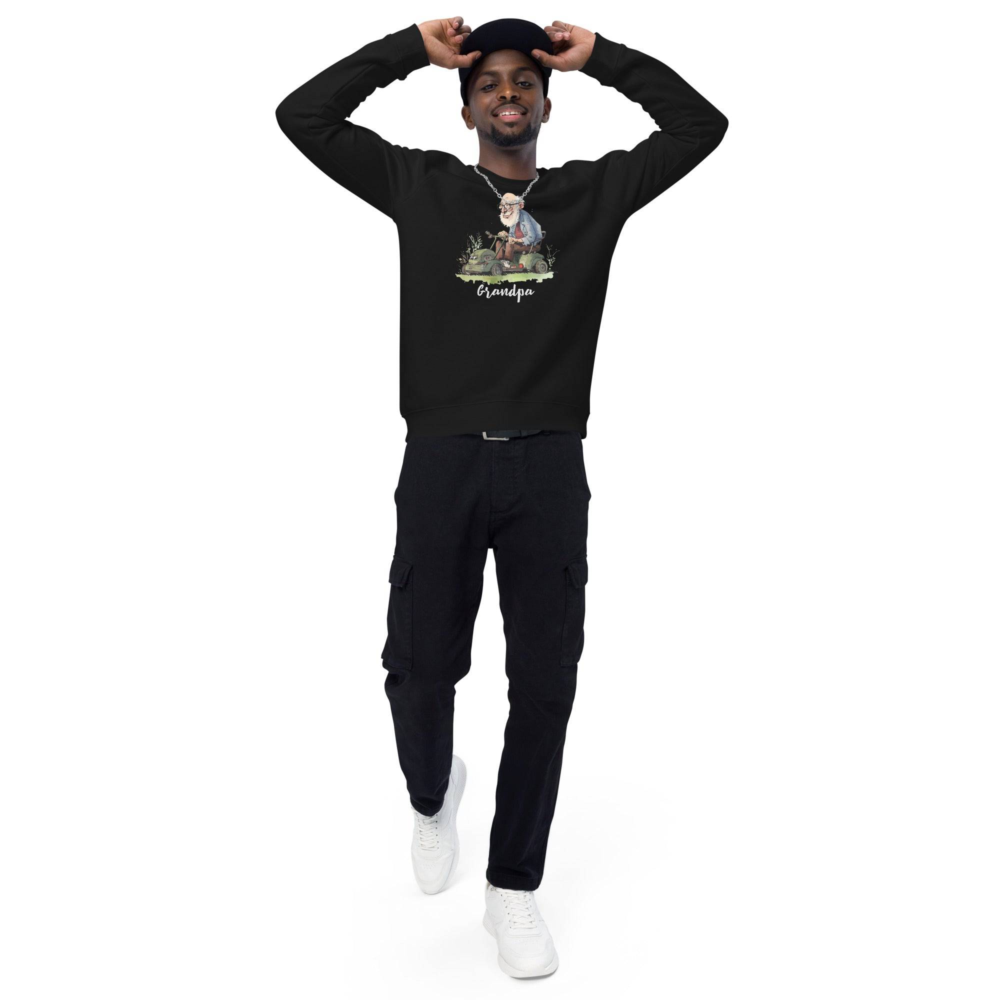 Unisex organic sweatshirt/Grandpa/Cutting-The-Lawn