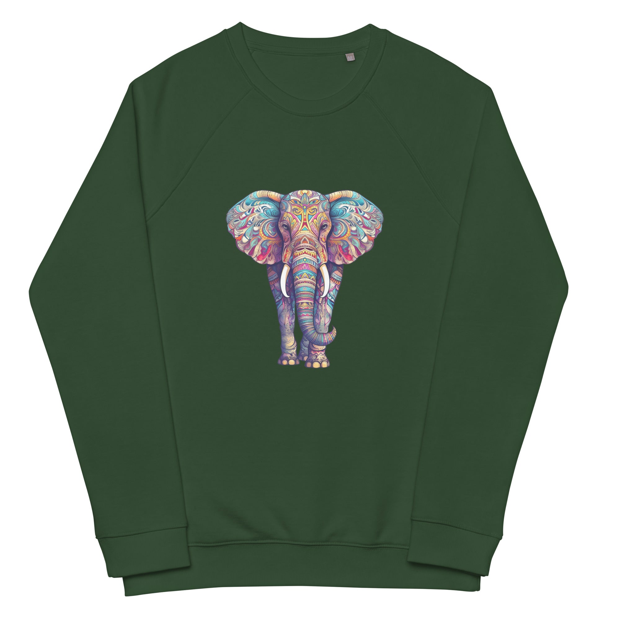 Unisex organic sweatshirt/Coloful-Elephant